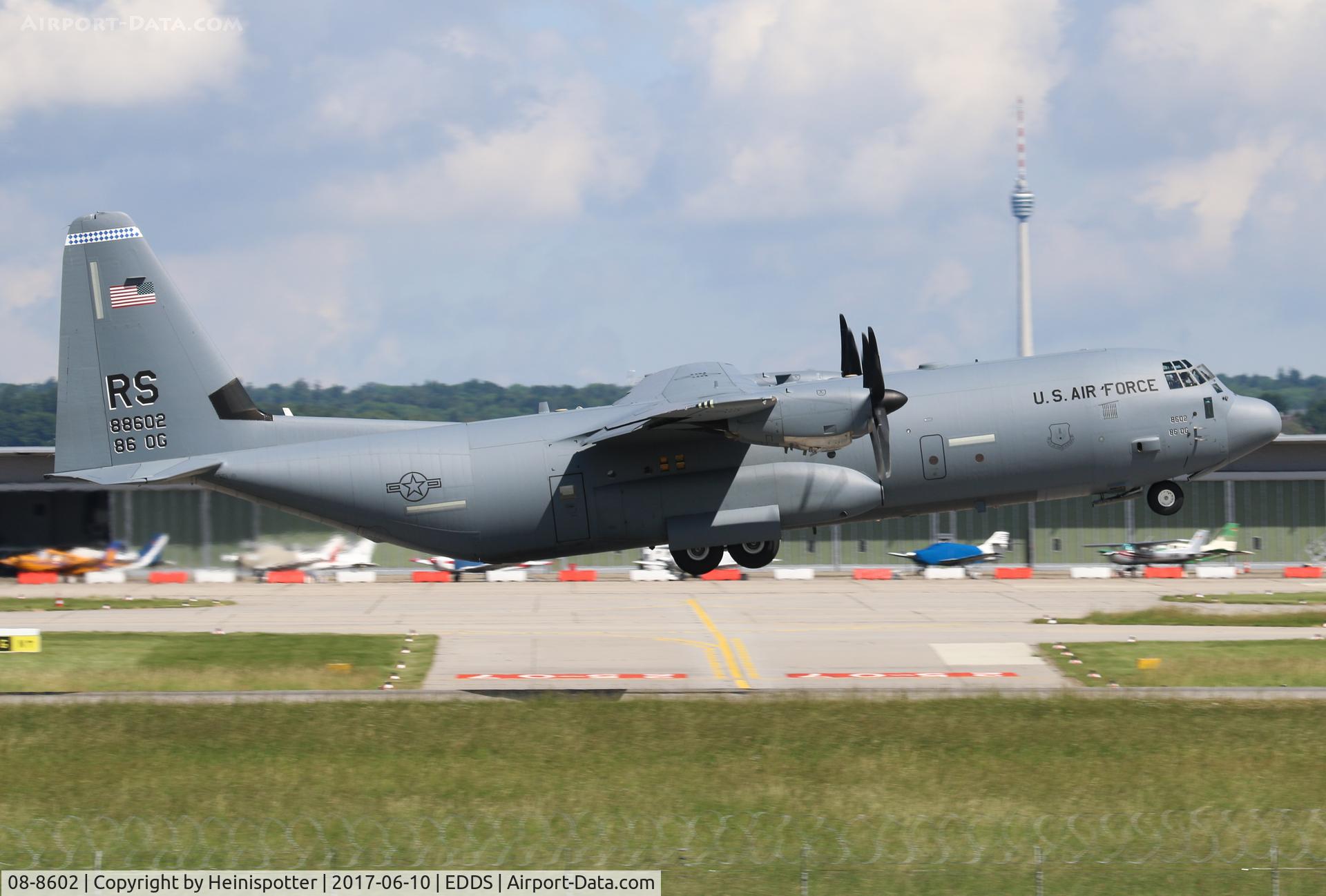 08-8602, 2008 Lockheed Martin C-130J-30 Super Hercules C/N 382-5611, 08-8602 at Stuttgart Airport.