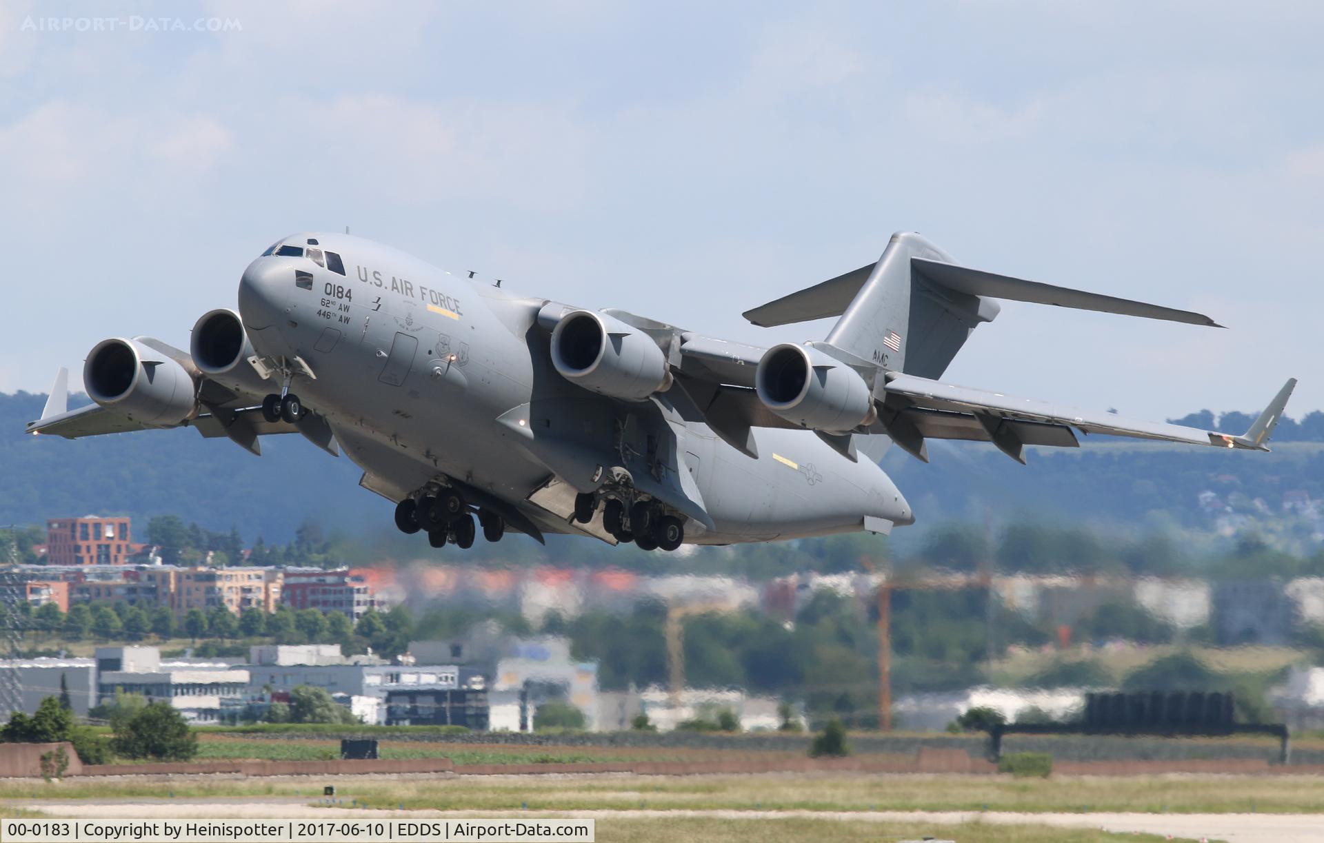 00-0183, 2000 Boeing C-17A Globemaster III C/N P-83, 00-0183 at Stuttgart Airport.