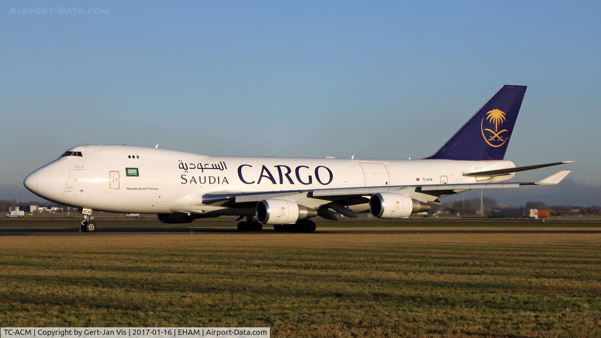 TC-ACM, 2002 Boeing 747-428F/ER/SCD C/N 32867, bound for 36L