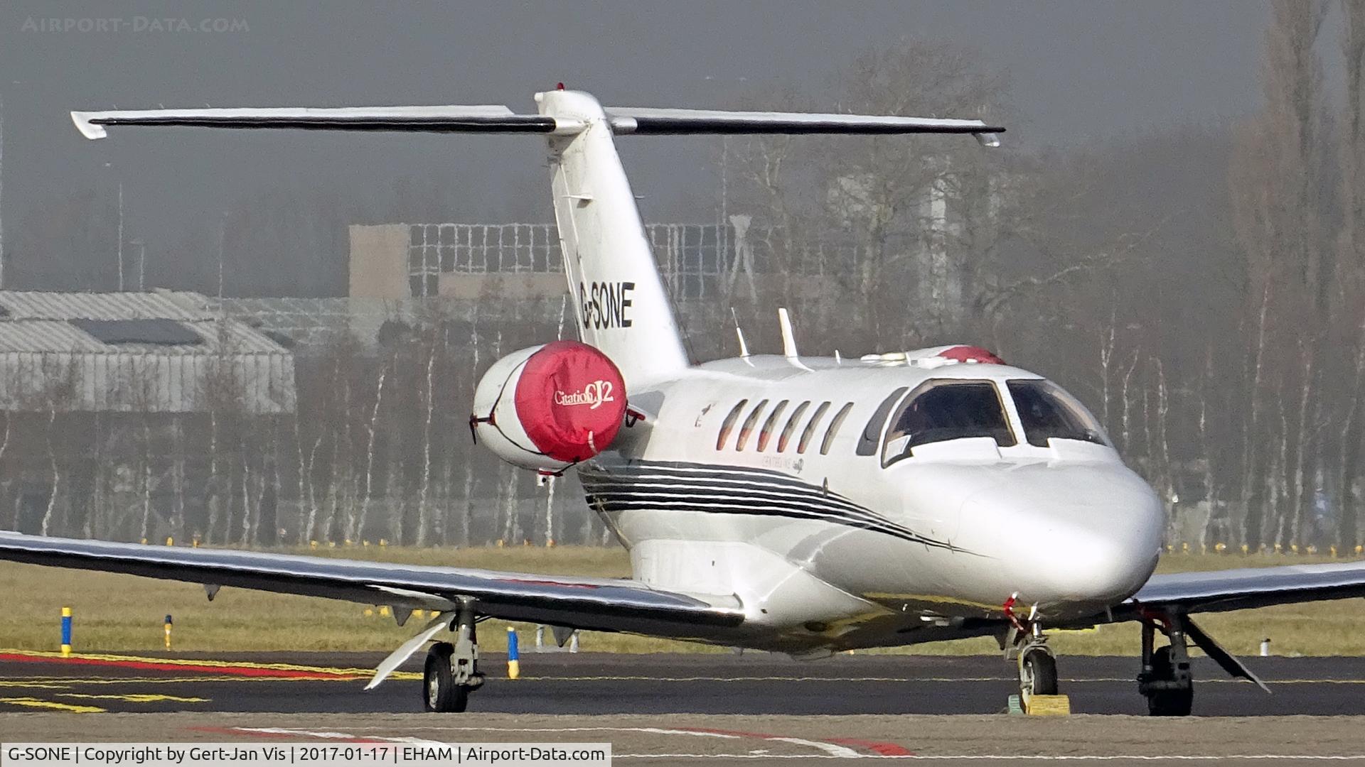G-SONE, 2001 Cessna 525A CitationJet CJ2 C/N 525A-0031, Parked at SPL-east