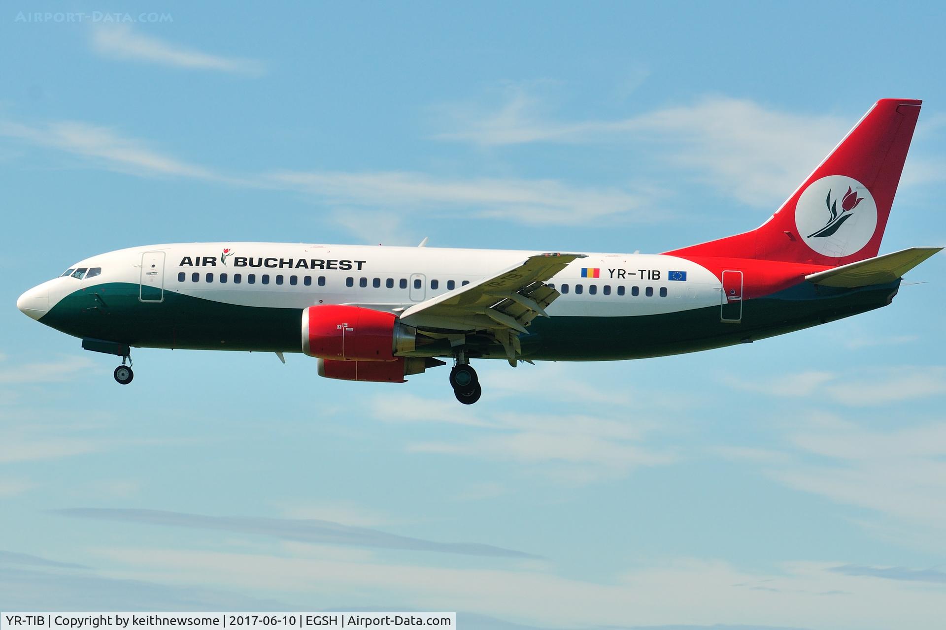 YR-TIB, 1995 Boeing 737-3L9 C/N 27924, Arriving from Humberside to Naples.