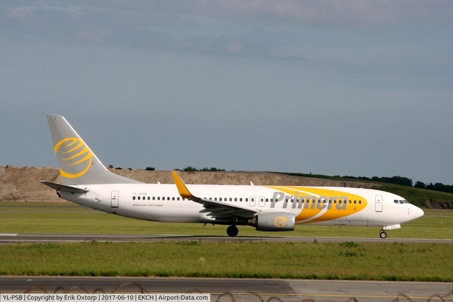 YL-PSB, 2007 Boeing 737-8Q8 C/N 30722, YL-PSB taking off rw 22R