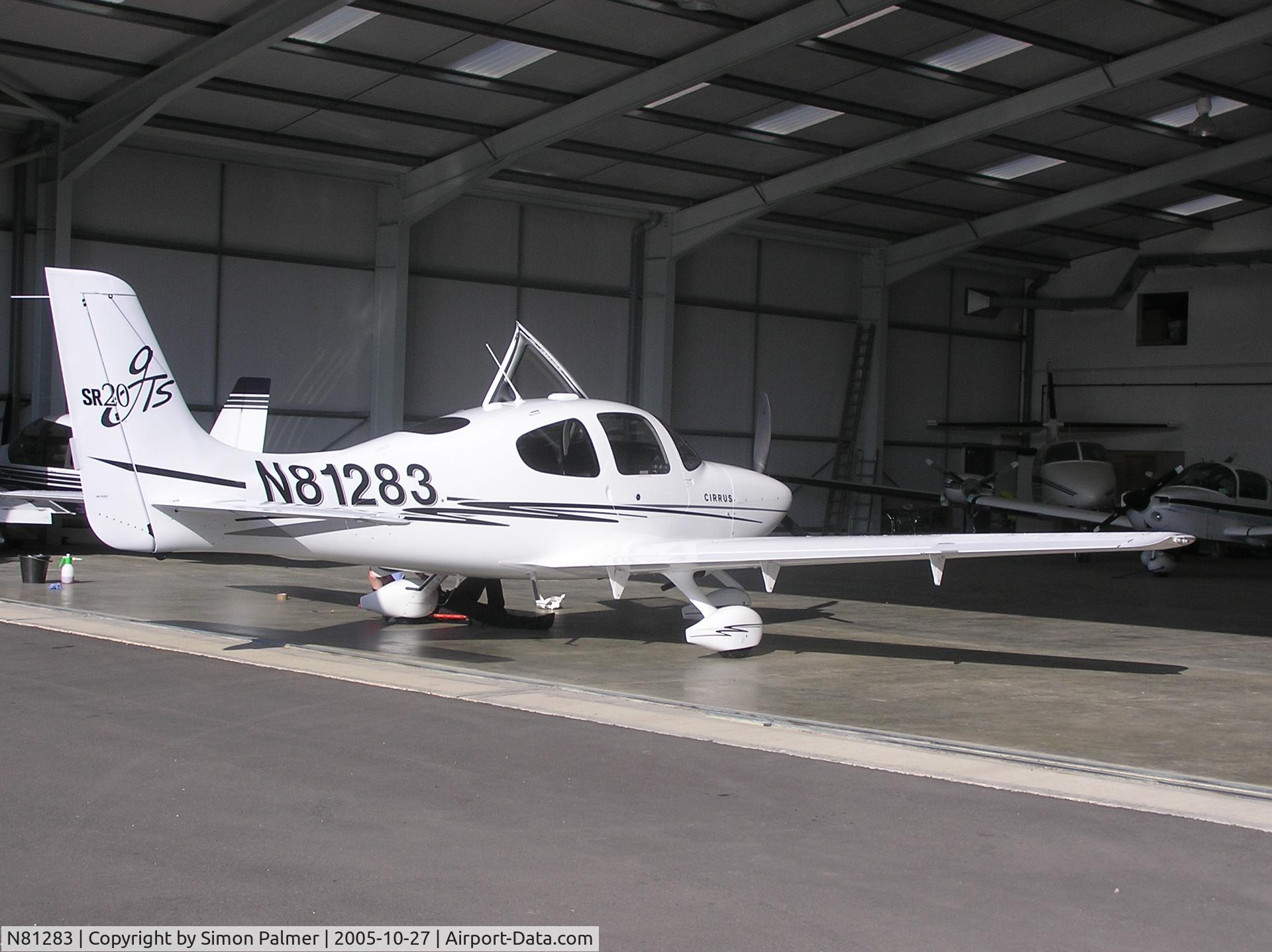 N81283, 2005 Cirrus SR20 C/N 1562, At Turweston, UK after delivery flight.