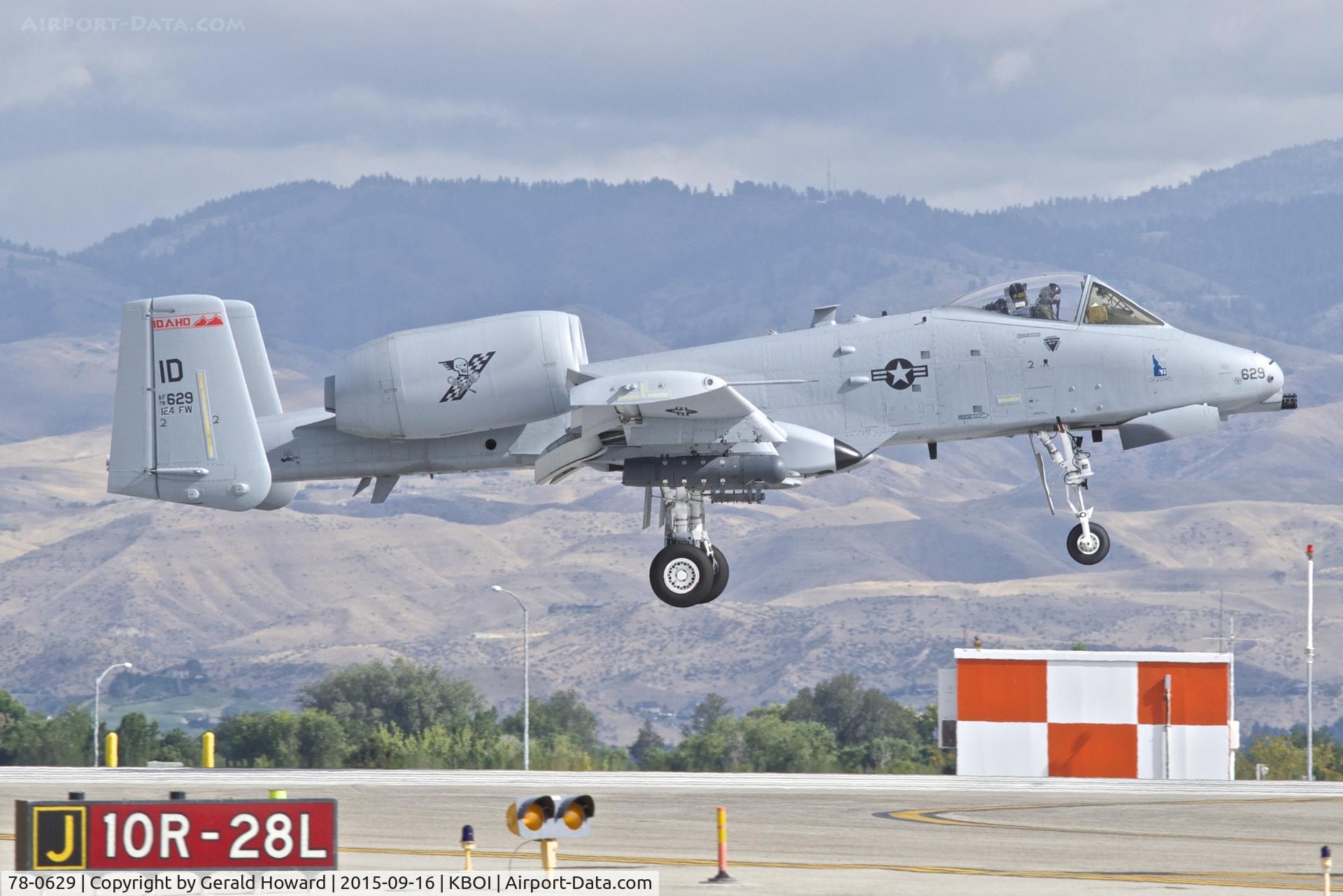 78-0629, 1978 Fairchild Republic A-10C Thunderbolt II C/N A10-0249, Landing RWY 10R. 190th Fighter Sq., Idaho ANG.
