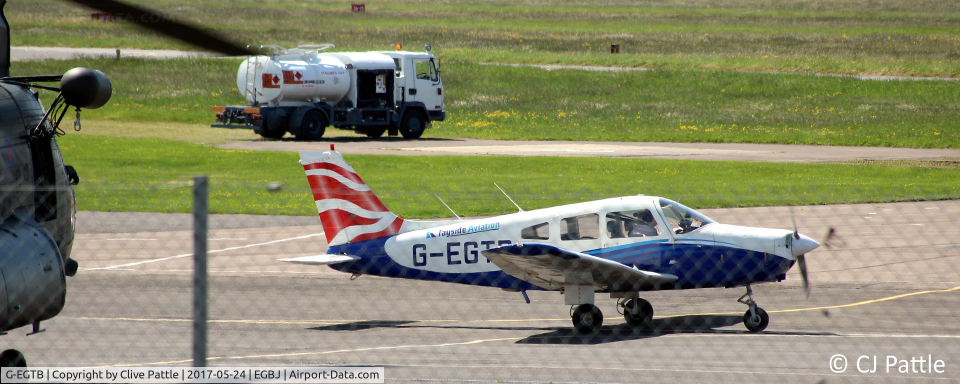 G-EGTB, 1978 Piper PA-28-161 Cherokee Warrior II C/N 28-7816074, On long way from its Dundee base - visiting Staverton EGBJ
