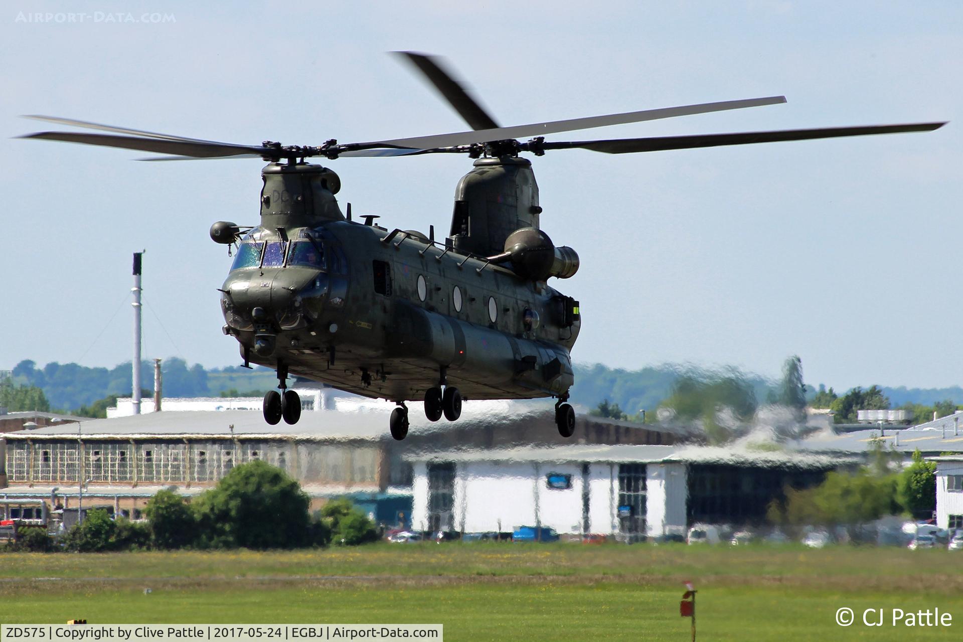 ZD575, 1984 Boeing Vertol Chinook HC.4 C/N MA035/M7023, Hover taxy at Staverton EGBJ