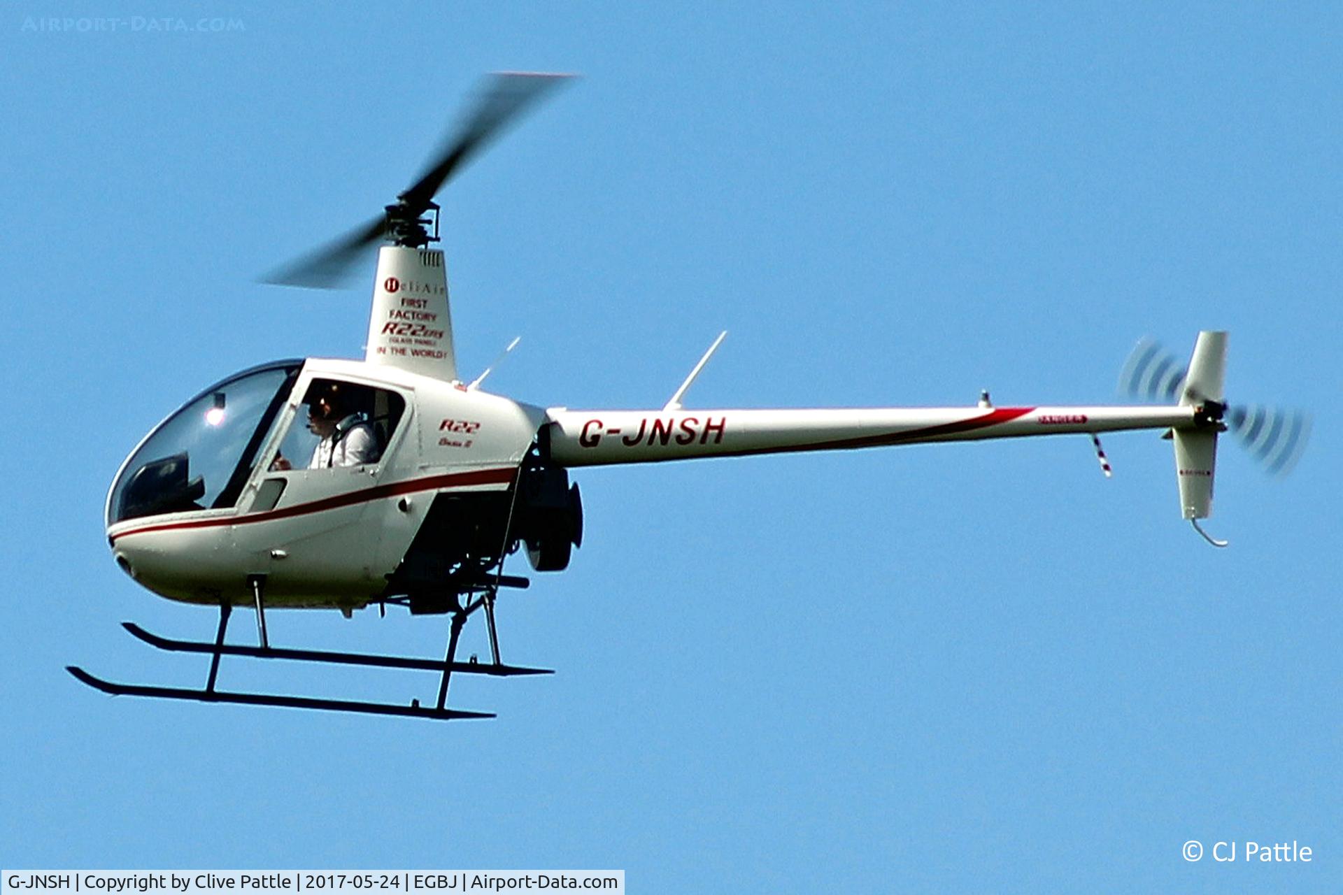 G-JNSH, 2012 Robinson R22 Beta II C/N 4591, In action at Gloucester/Staverton