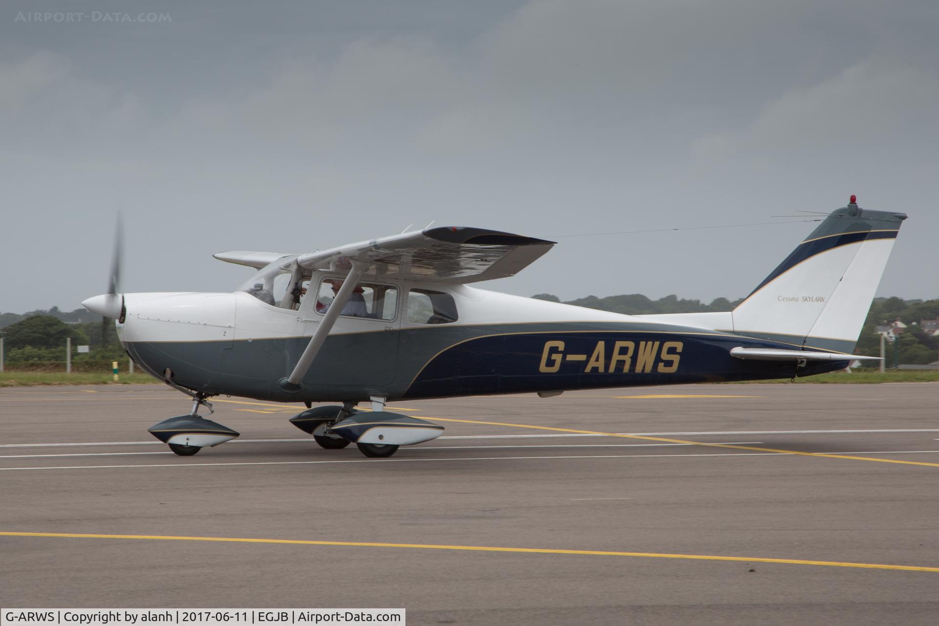 G-ARWS, 1962 Cessna 175C Skylark C/N 17557102, Departing the 2017 Guernsey Air Rally