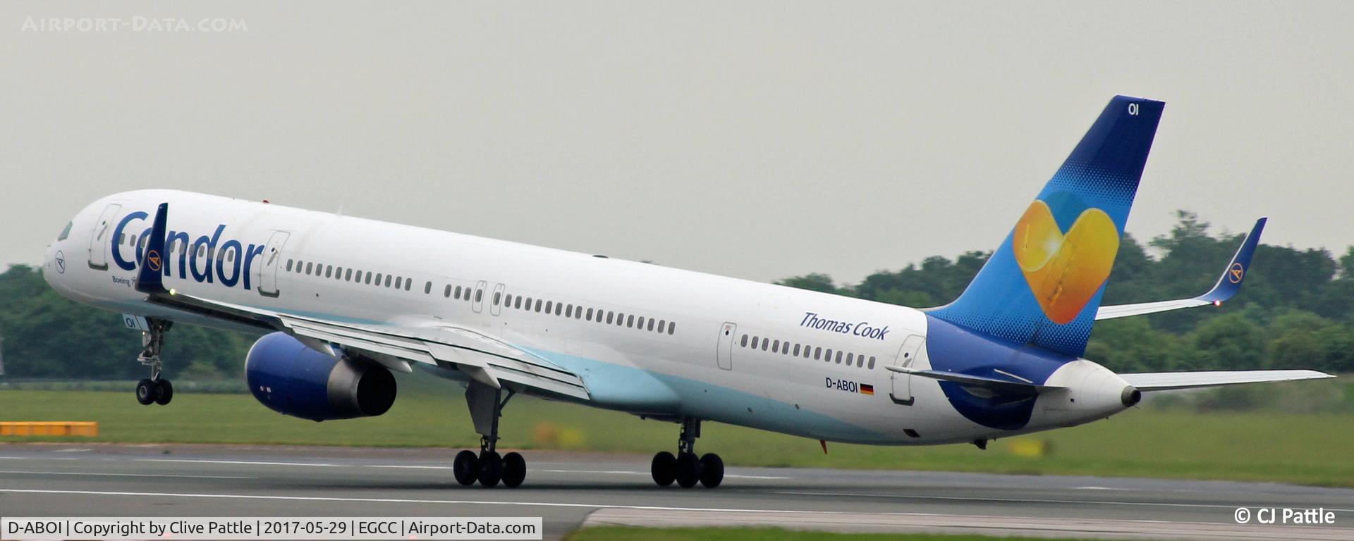 D-ABOI, 2000 Boeing 757-330 C/N 29018, Departing Manchester EGCC
