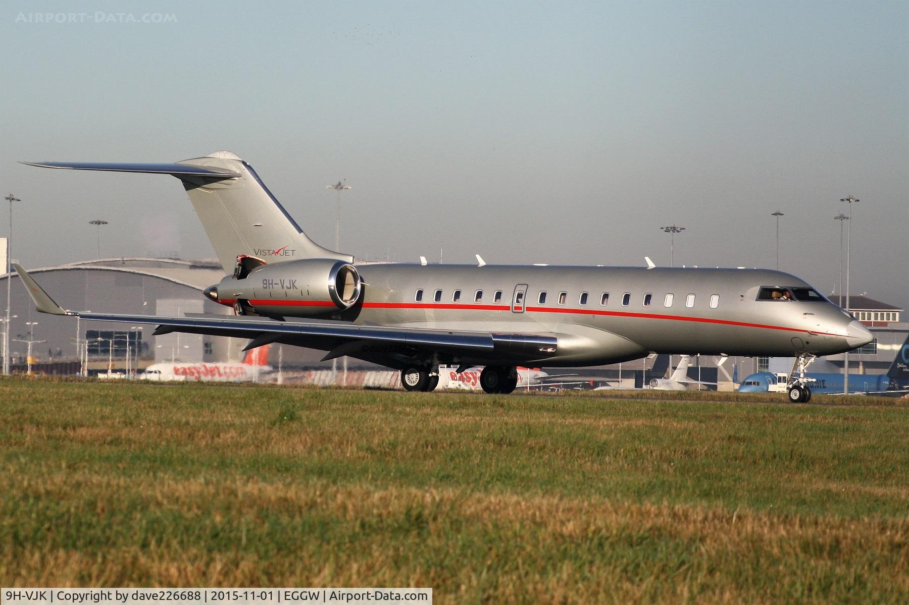 9H-VJK, 2014 Bombardier BD-700-1A10 Global 6000 C/N 9619, 9H VJK at London Luton