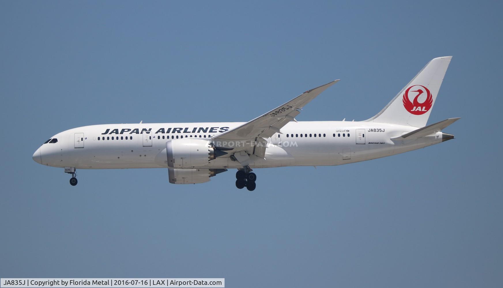 JA835J, 2016 Boeing 787-8 Dreamliner Dreamliner C/N 34510, Japan Airlines