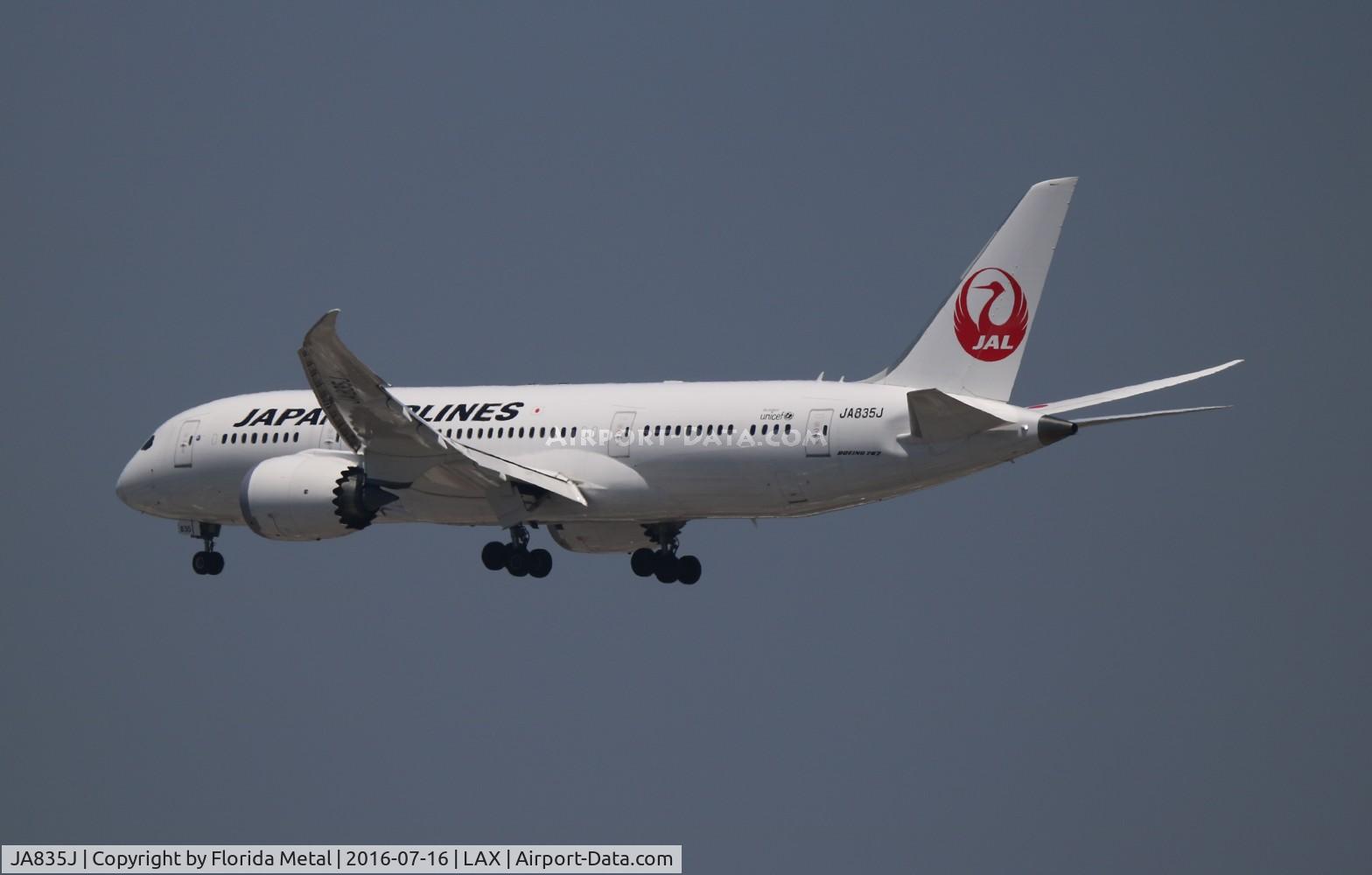 JA835J, 2016 Boeing 787-8 Dreamliner Dreamliner C/N 34510, Japan Airlines