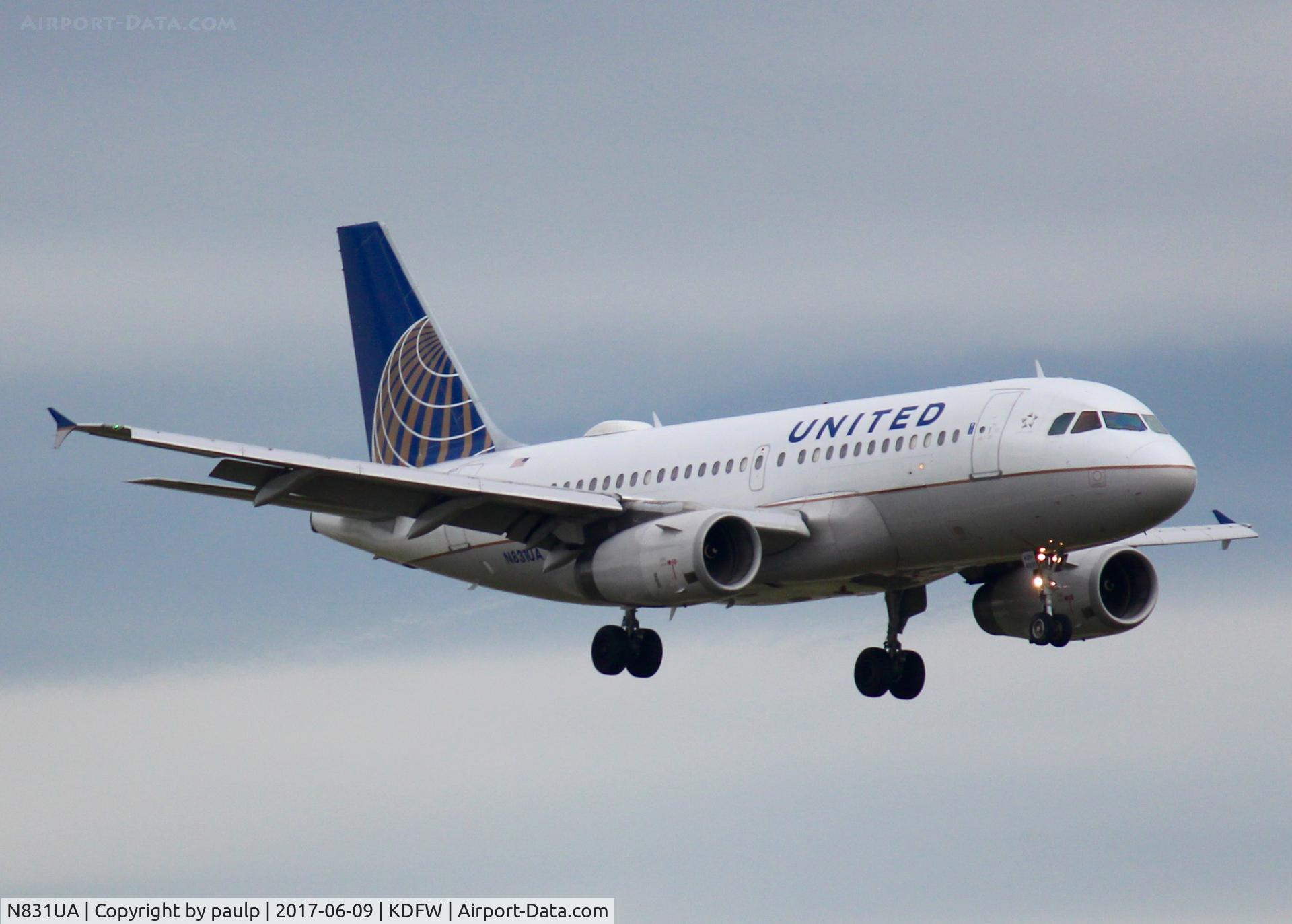 N831UA, 2000 Airbus A319-131 C/N 1291, At DFW.