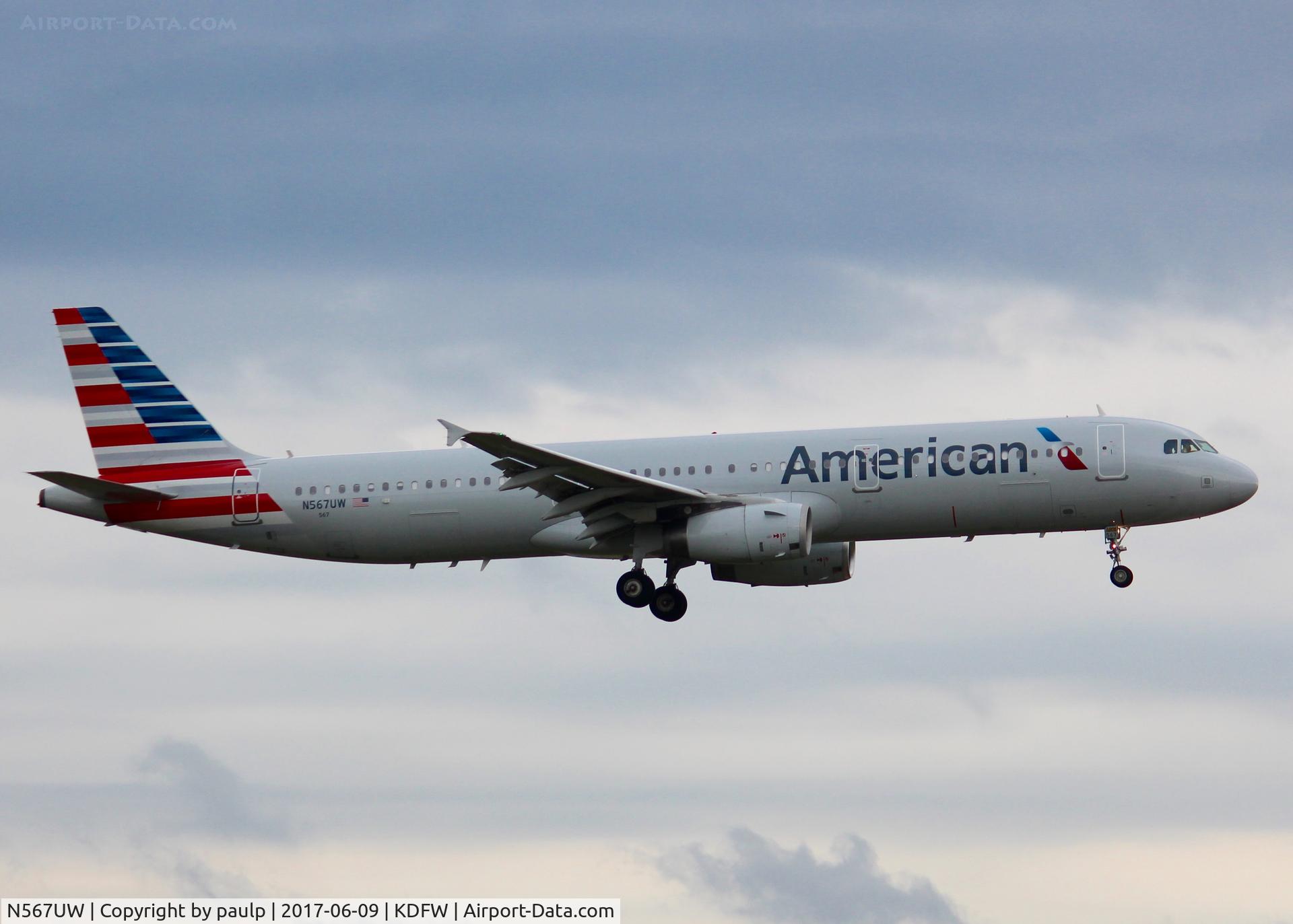 N567UW, 2013 Airbus A321-231 C/N 5728, At DFW.