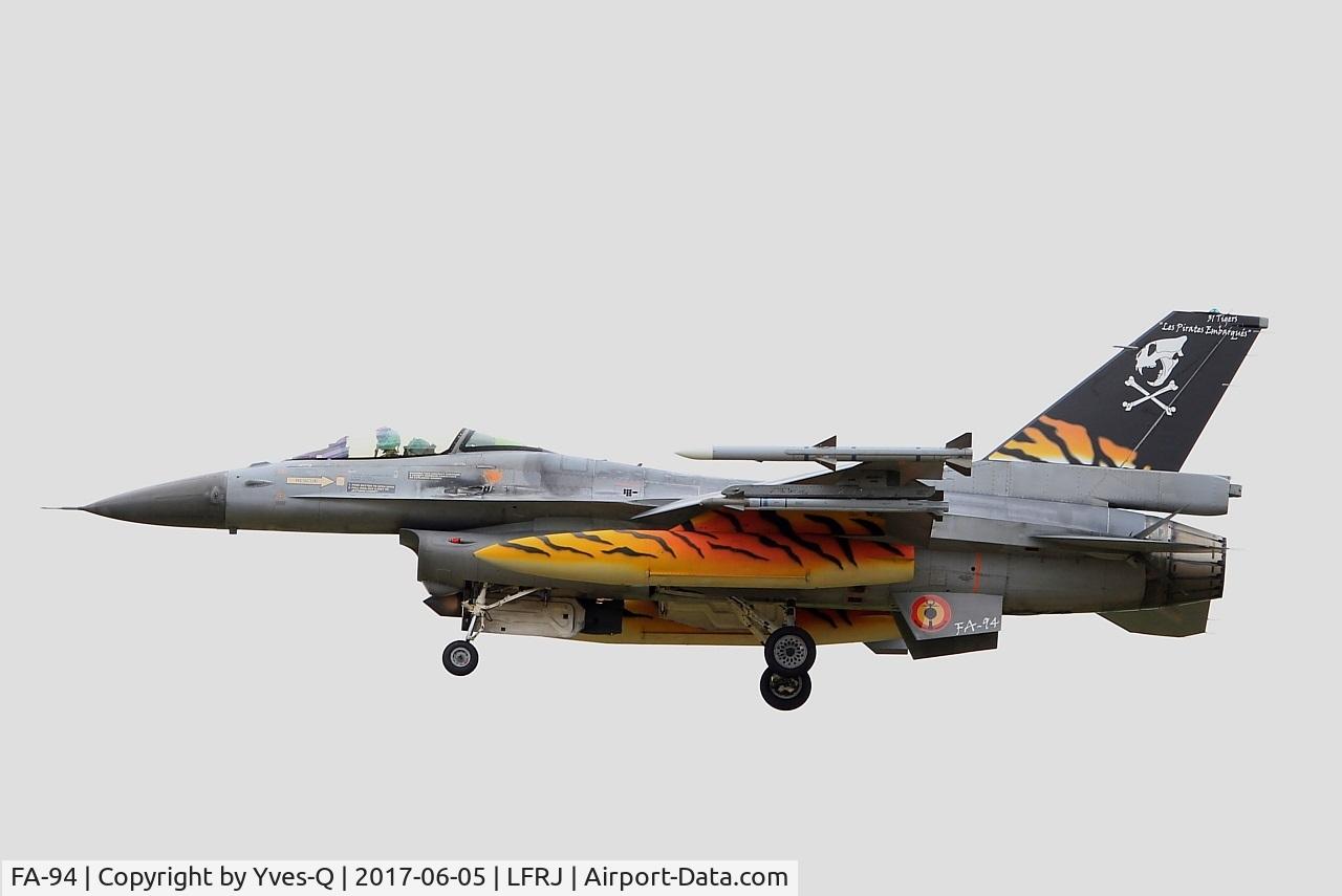 FA-94, SABCA F-16AM Fighting Falcon C/N 6H-94, SABCA F-16AM Fighting Falcon, On final rwy 26, Landivisiau Naval Air Base (LFRJ) Tiger Meet 2017