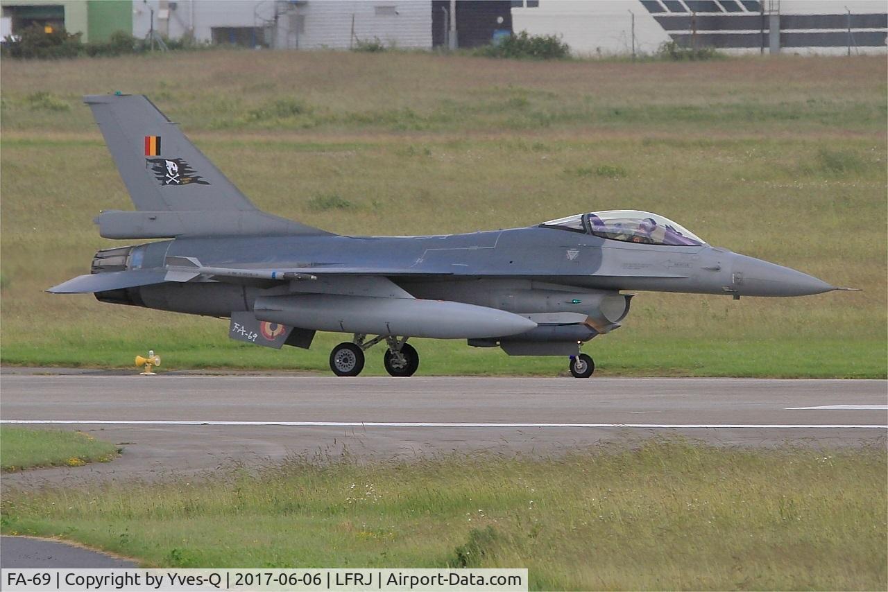 FA-69, 1983 SABCA F-16AM Fighting Falcon C/N 6H-69, SABCA F-16AM Fighting Falcon, Taxiing to flight line, Landivisiau Naval Air Base (LFRJ) Tiger Meet 2017