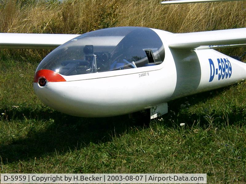 D-5959, 1970 FFA Diamant HBV 18 C/N 075, Flugplatz EDFD 
