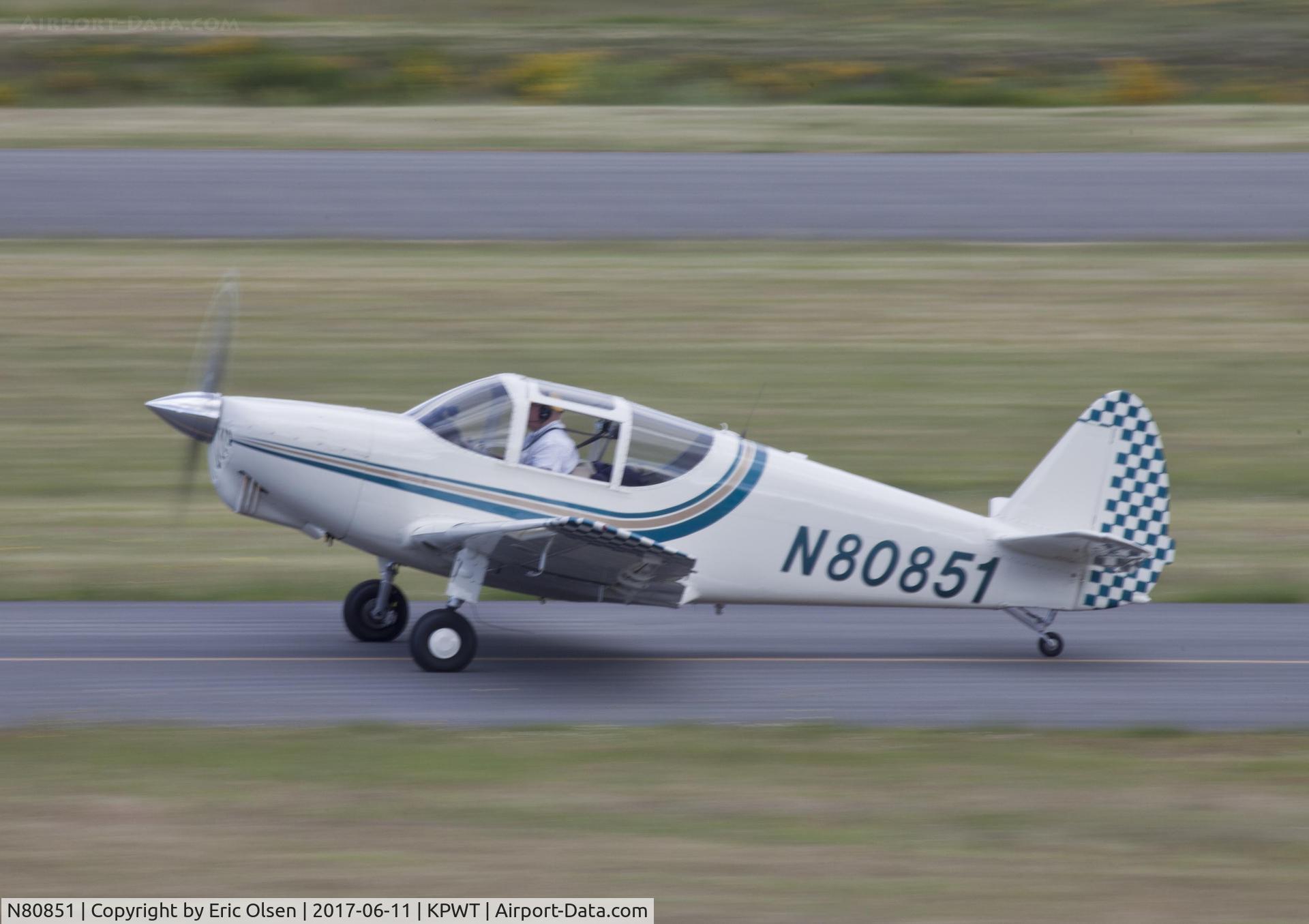 N80851, 1946 Globe GC-1B Swift C/N 254, Globe taxing out for takeoff.