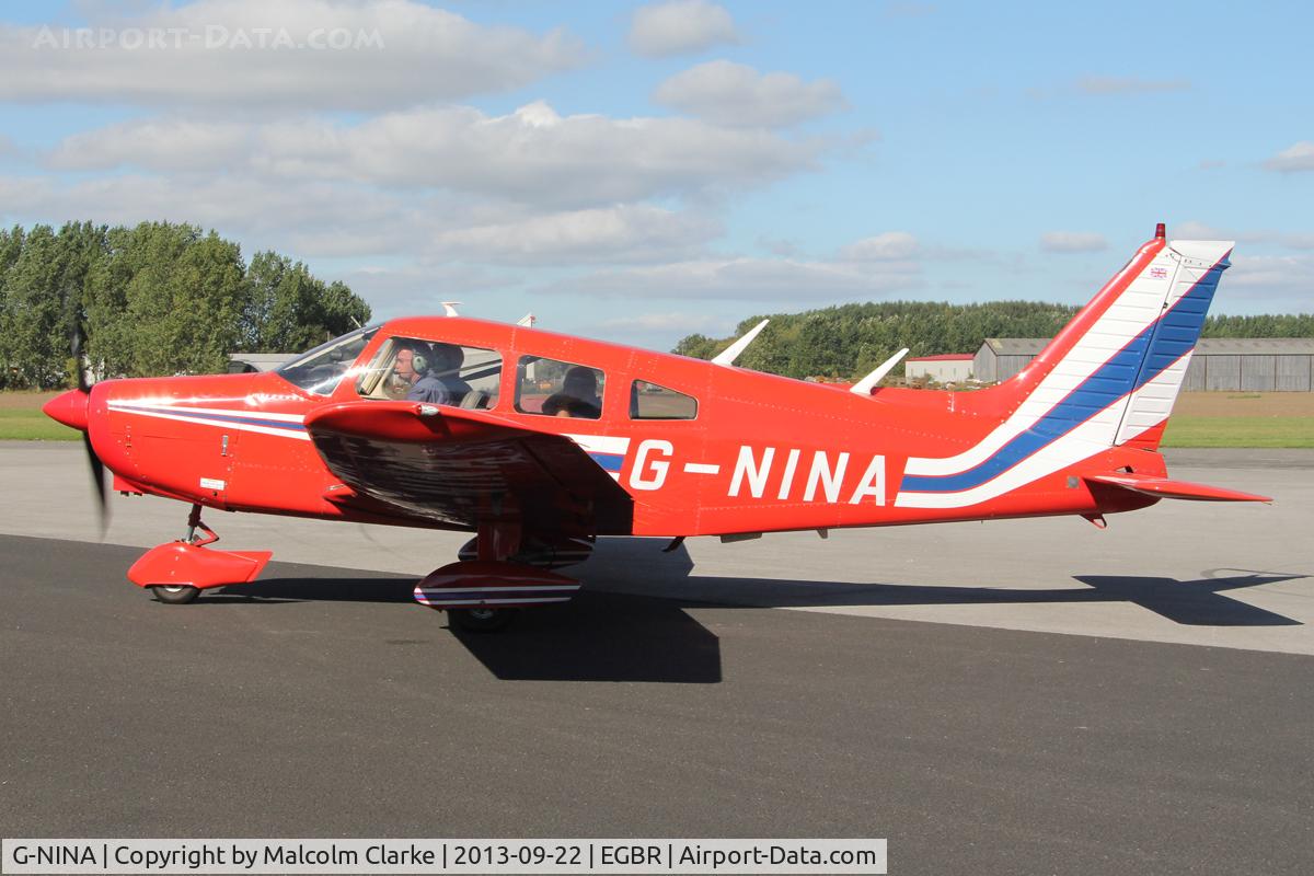 G-NINA, 1977 Piper PA-28-161 Cherokee Warrior II C/N 28-7716162, Piper PA-28-161 Cherokee Warrior II at Breighton Airfield's Helicopter Fly-In. September 22nd 2013.