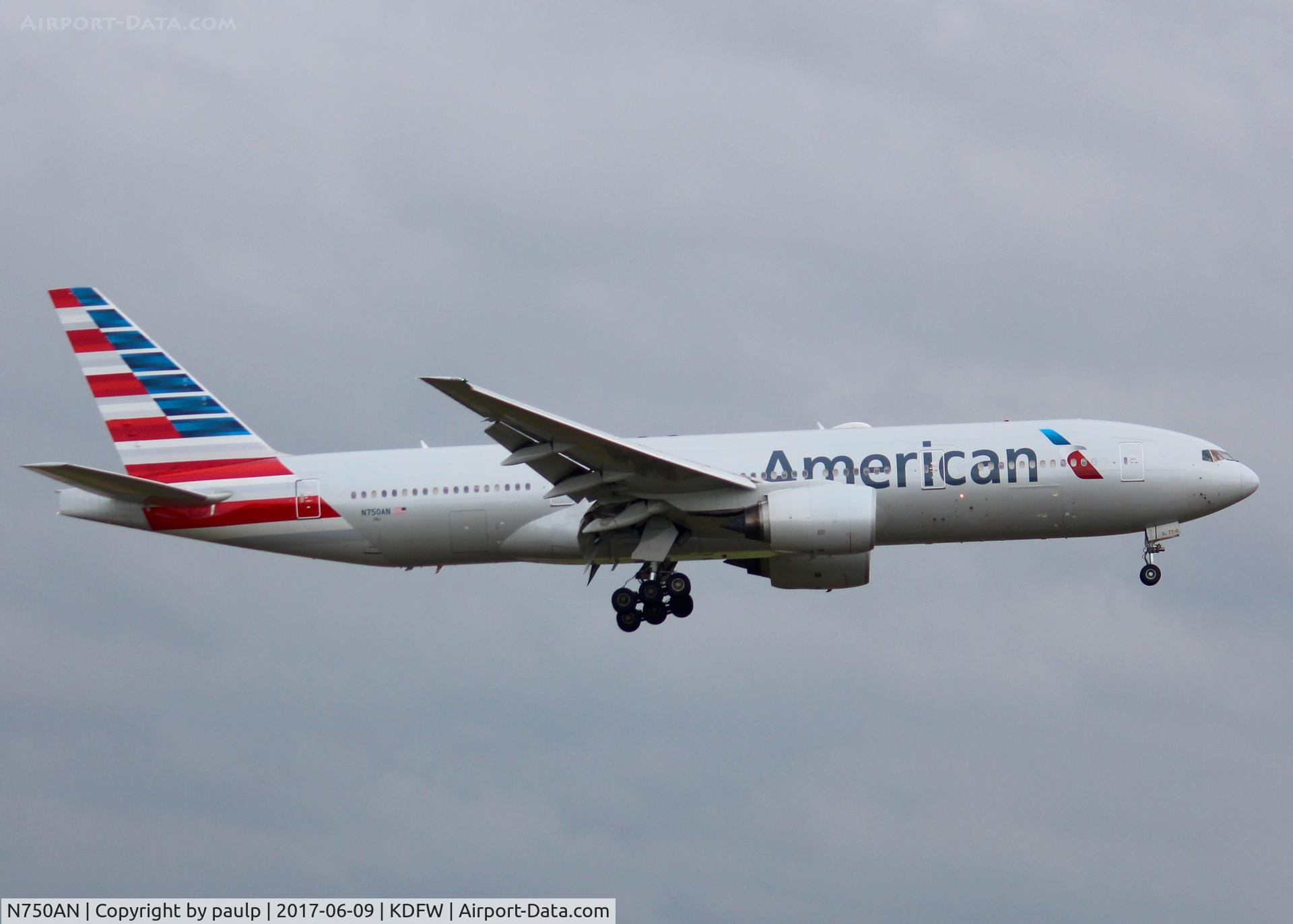 N750AN, 2001 Boeing 777-223 C/N 30259, At DFW.