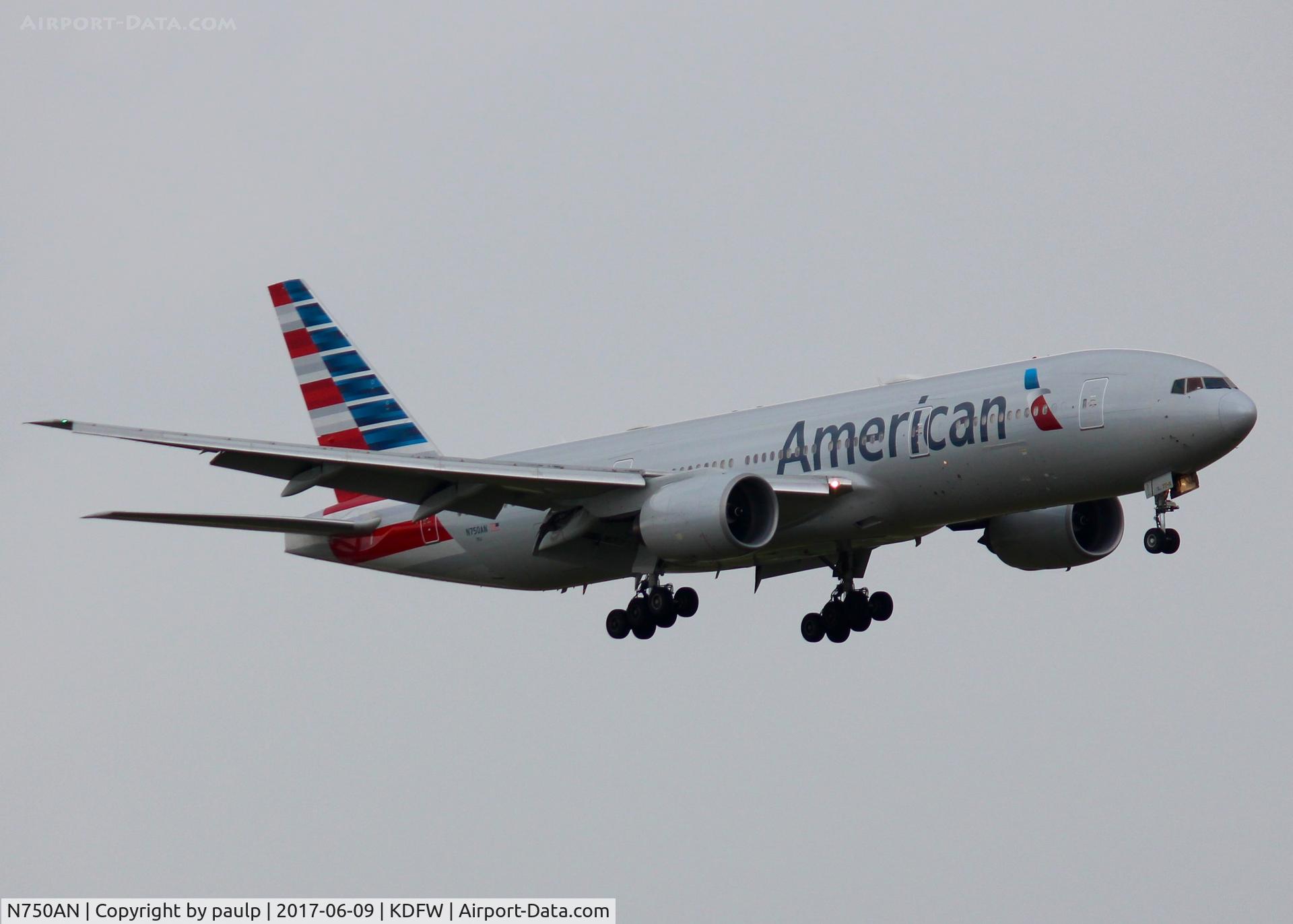 N750AN, 2001 Boeing 777-223 C/N 30259, At DFW.