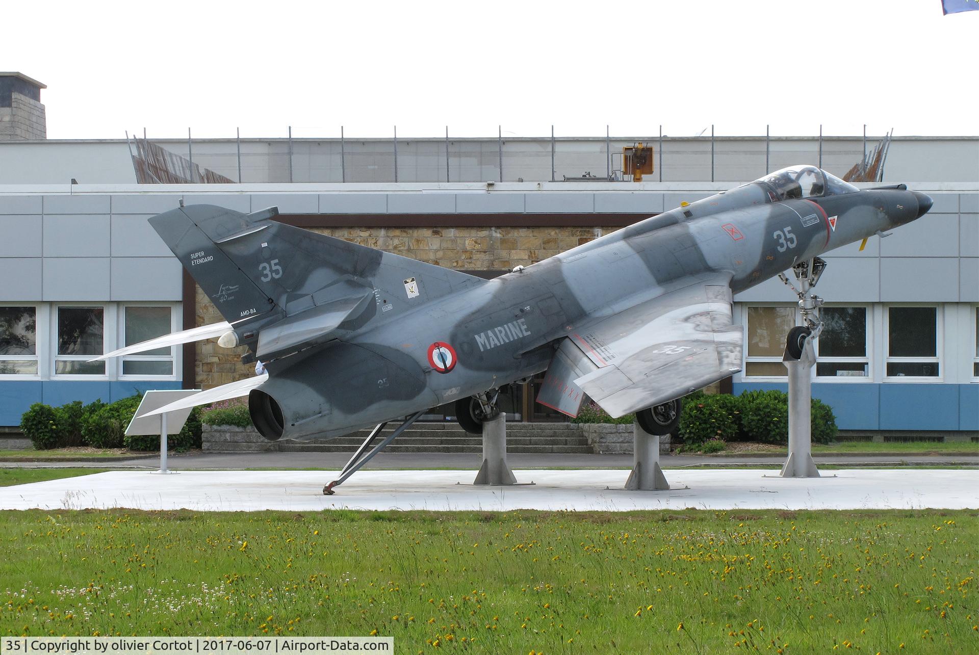 35, Dassault Super Etendard C/N 35, Now a gate guardian in front of the Thales factory, Brest, France.