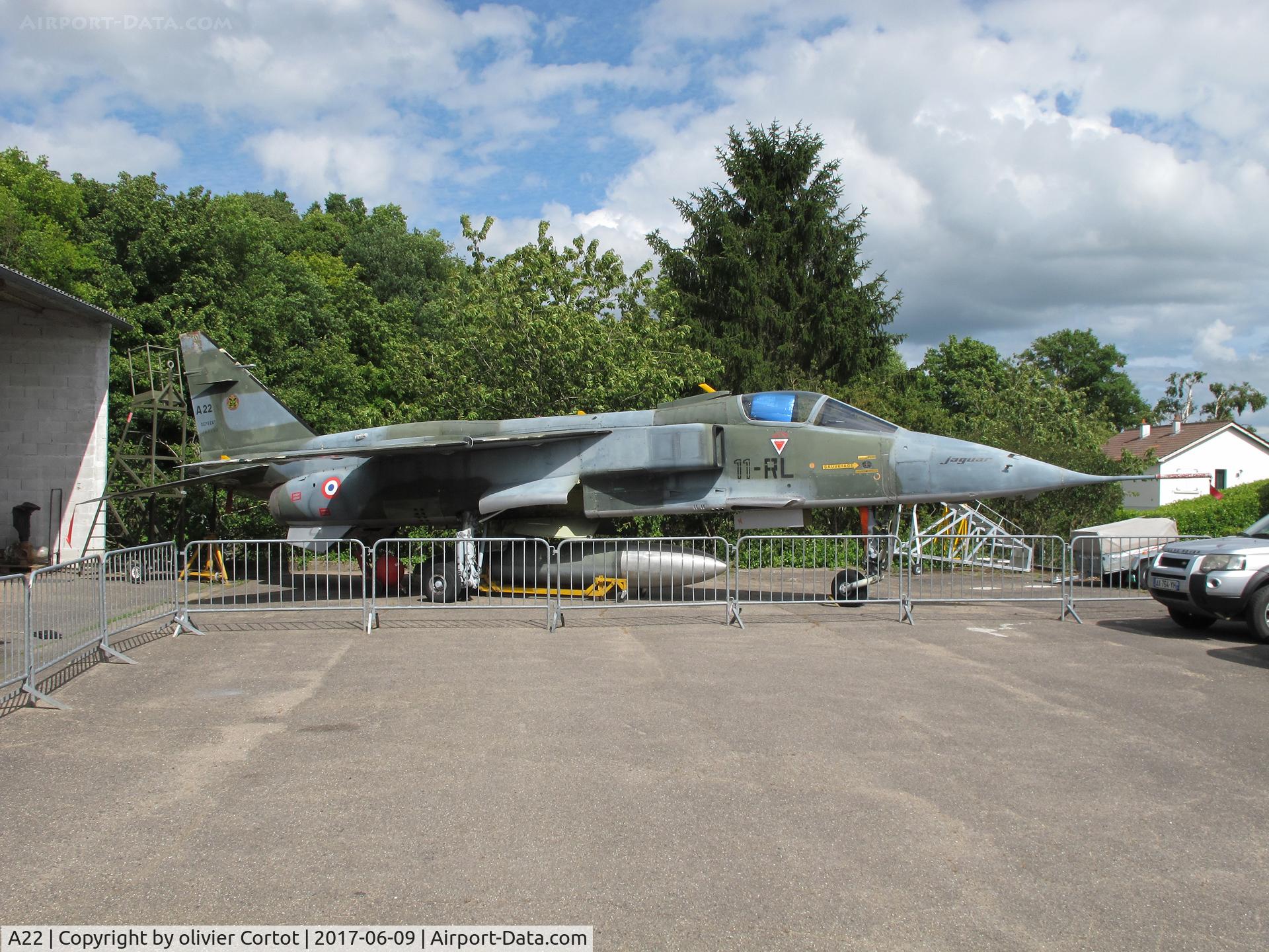 A22, Sepecat Jaguar A C/N A22, A real Jaguar, now preserved in Avord city.