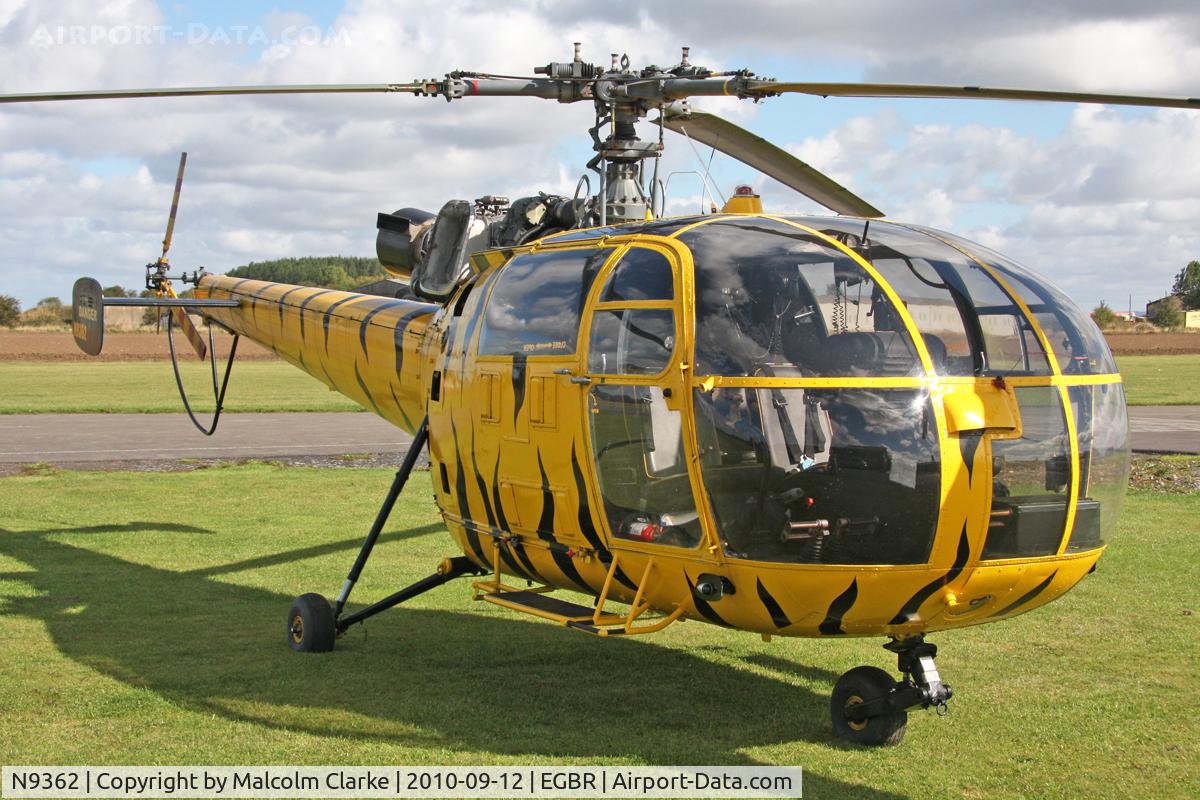 N9362, 1970 Aerospatiale SA-316B Alouette III C/N 1739, Aerospatiale SA-316B Alouette III at Breighton Airfield's Helicopter Fly-In. September 12th 2010.