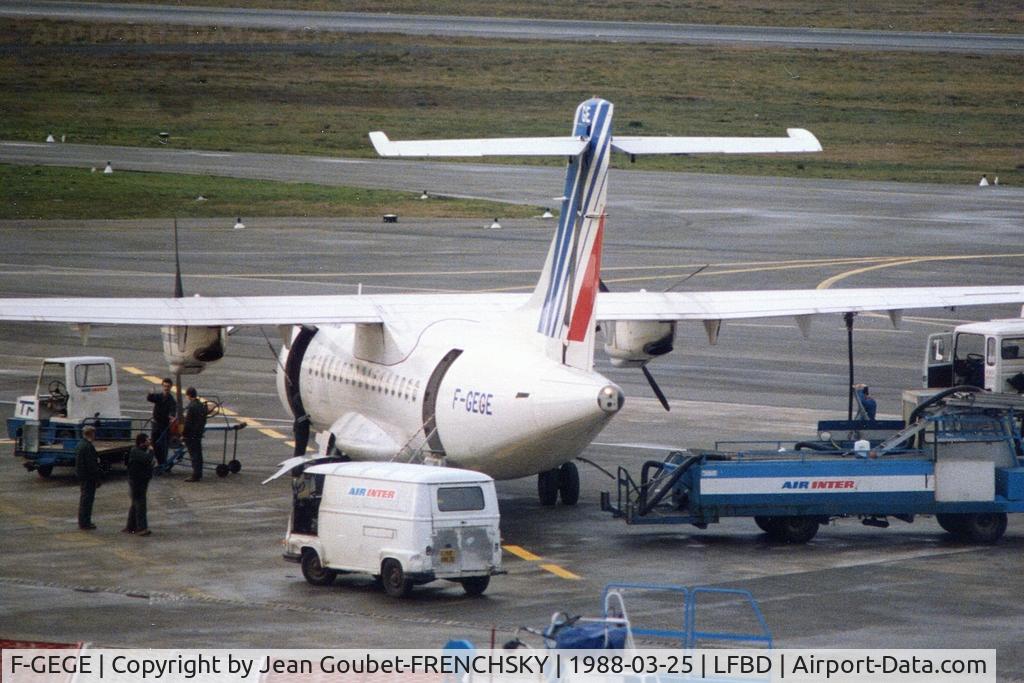 F-GEGE, 1985 ATR 42-320 C/N 003, Air Littoral / Air France colors 1988