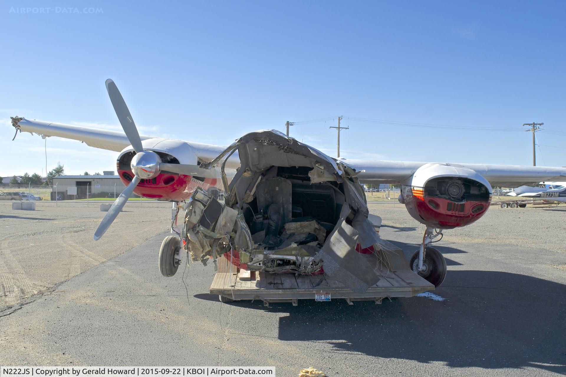 N222JS, 1959 Aero Commander 680-E C/N 680E-721-28, Engine failure while landing. Pilot survived.