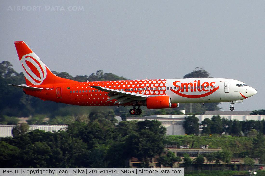 PR-GIT, 1998 Boeing 737-809 C/N 28403, Approach at GRU Airport