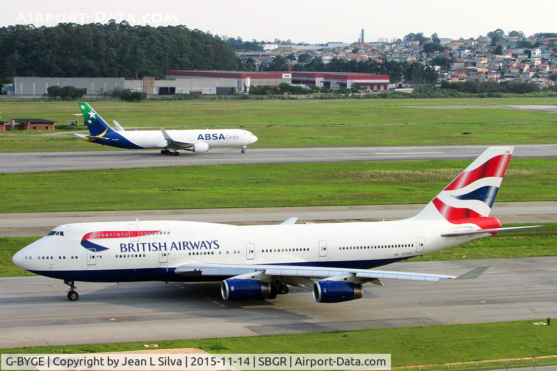 G-BYGE, 1999 Boeing 747-436 C/N 28858, Taxing to hold short RWY27R