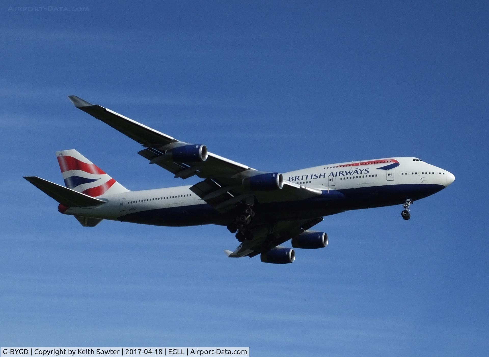G-BYGD, 1999 Boeing 747-436 C/N 28857, Short finals for 09L