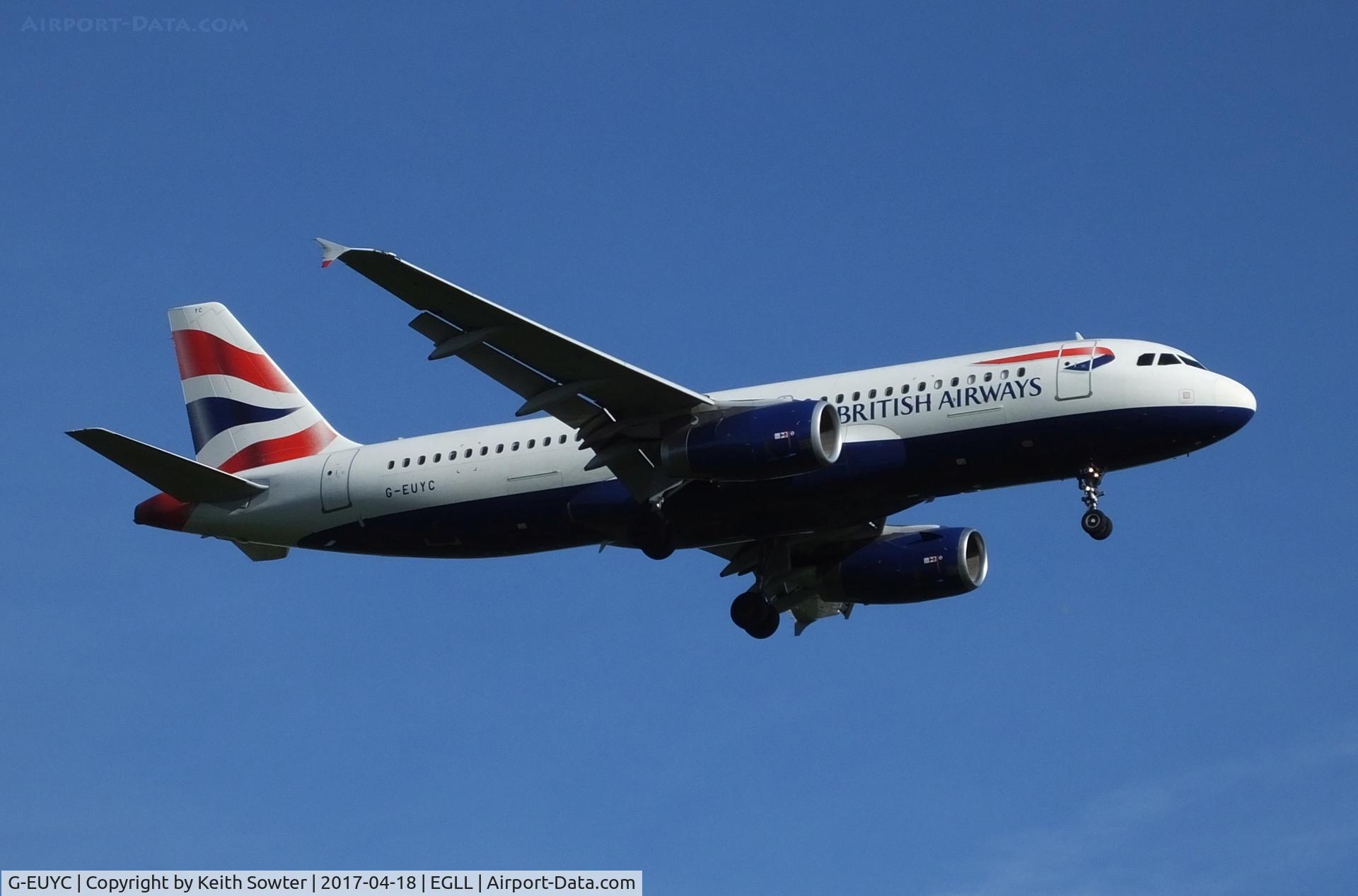 G-EUYC, 2008 Airbus A320-232 C/N 3721, Short finals for 09L