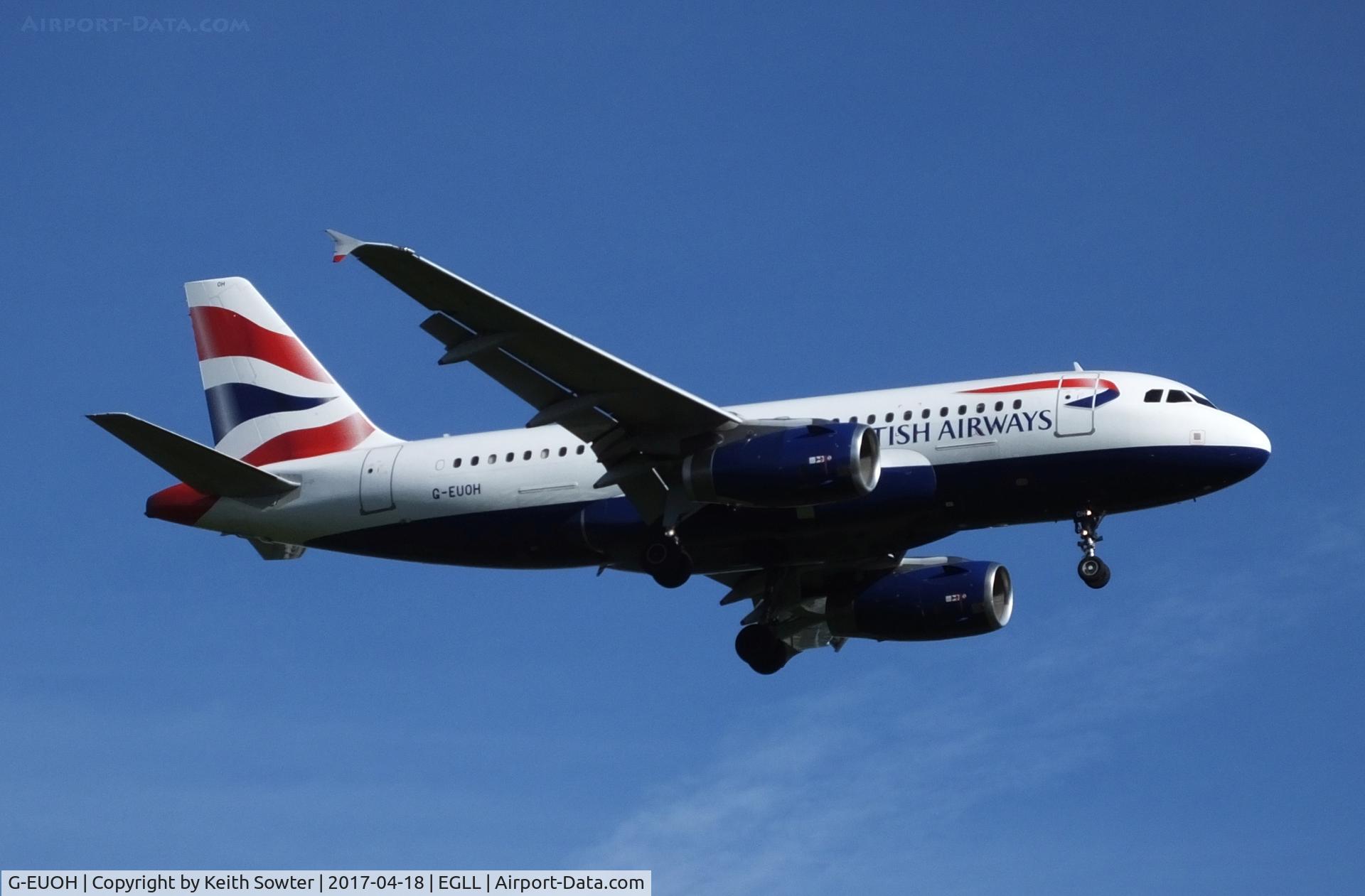 G-EUOH, 2001 Airbus A319-131 C/N 1604, Short finals for 09L