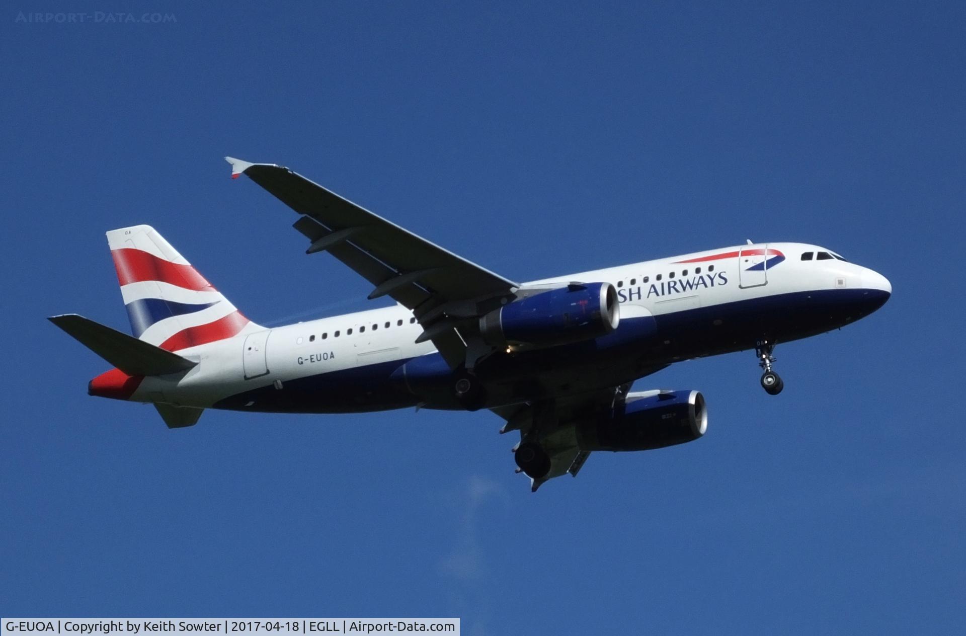 G-EUOA, 2001 Airbus A319-131 C/N 1513, Short finals for 09L