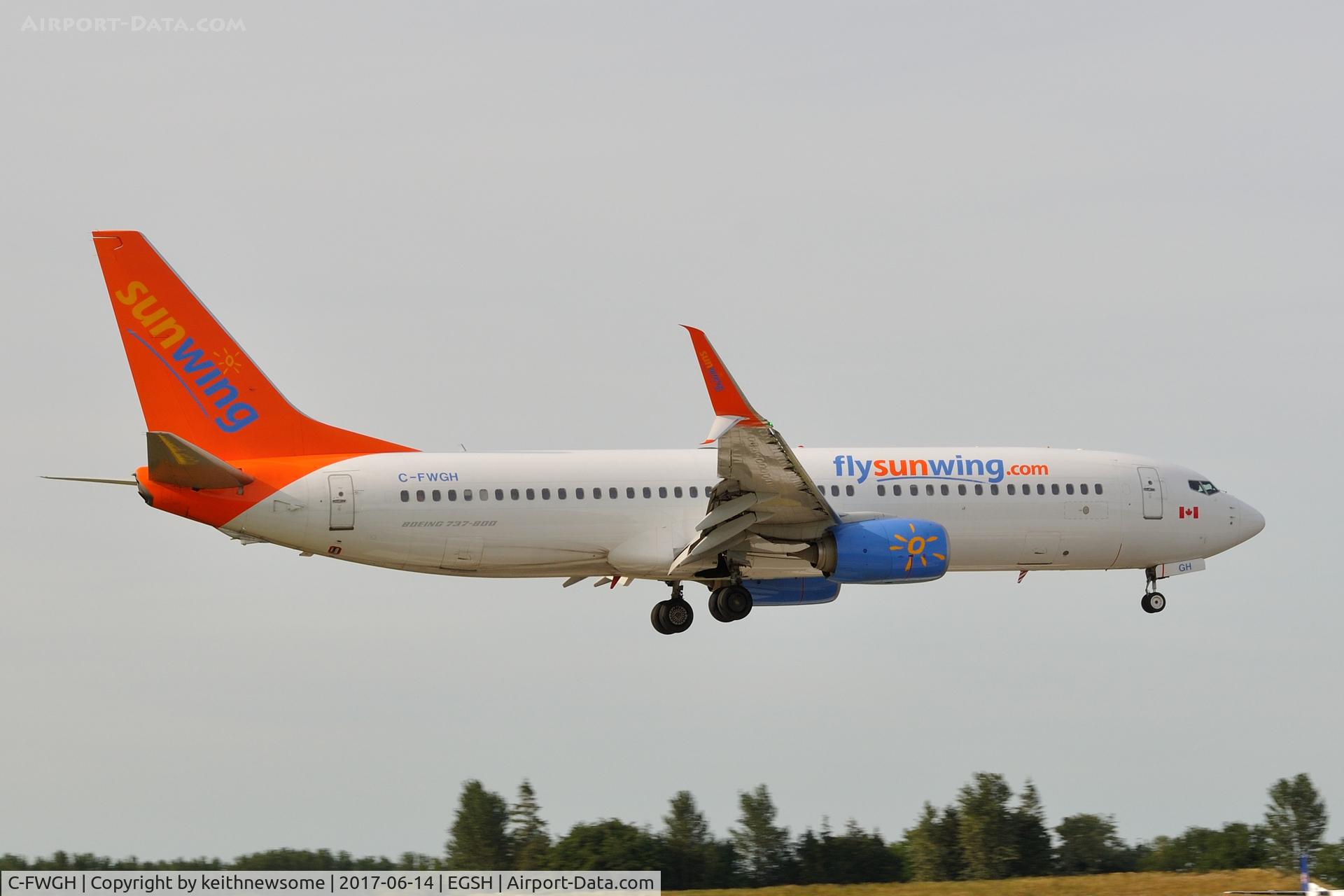 C-FWGH, 2011 Boeing 737-86J C/N 37752, Arriving from Rhodes.