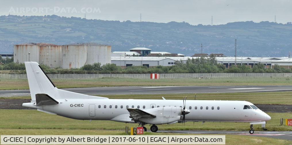 G-CIEC, 1996 Saab 2000 C/N 2000-037, Belfast City.  Eastern Airways G-CIEC arriving from the Isle of Man.