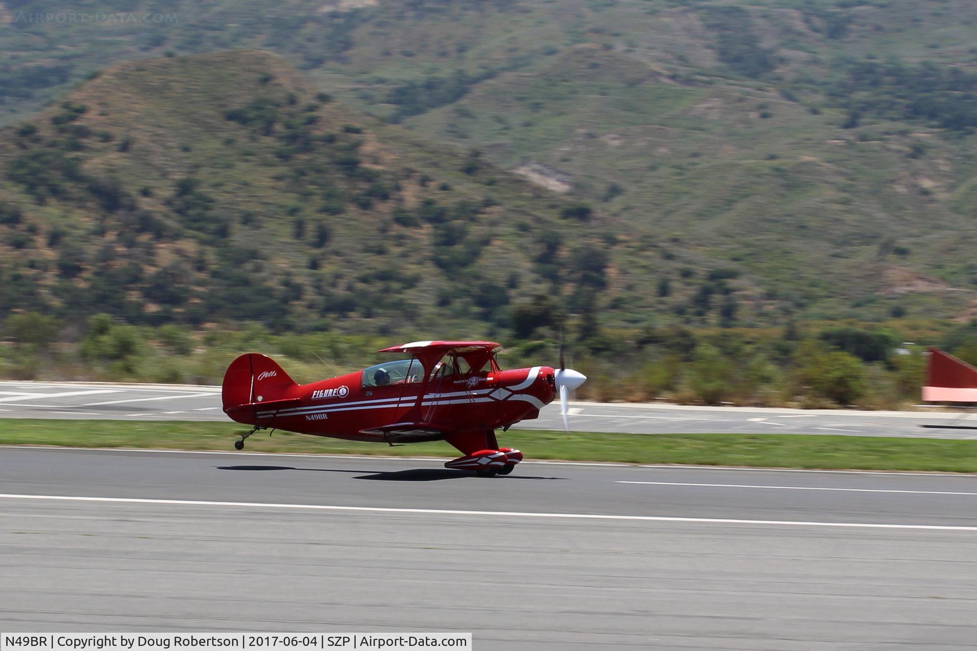 N49BR, Pitts S-2A Special C/N 2212, 1980 Aerotek PITTS S-2A SPECIAL, Lycoming AEIO-360 180 Hp, landing roll Rwy 22