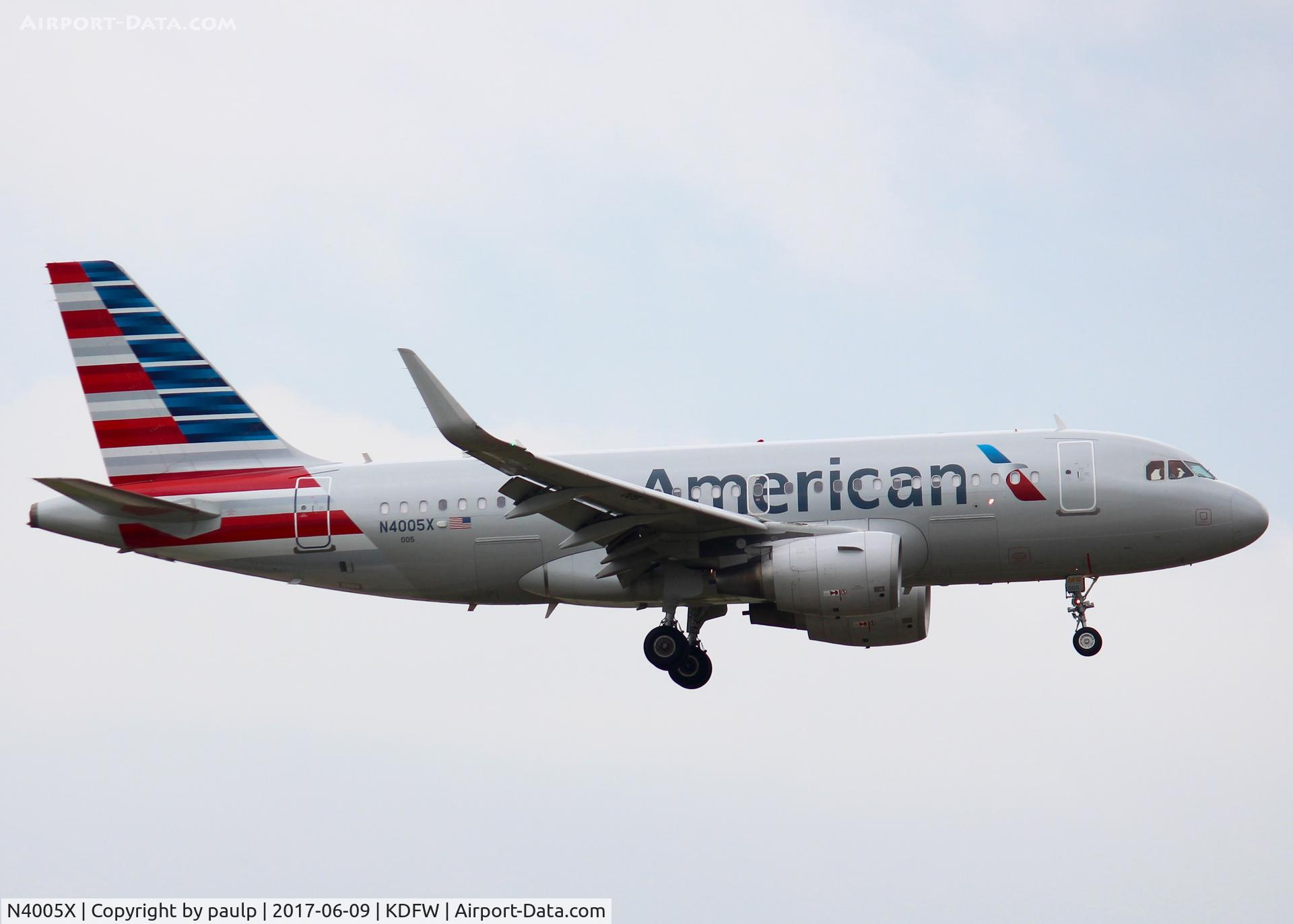 N4005X, 2013 Airbus A319-115 C/N 5753, At DFW.