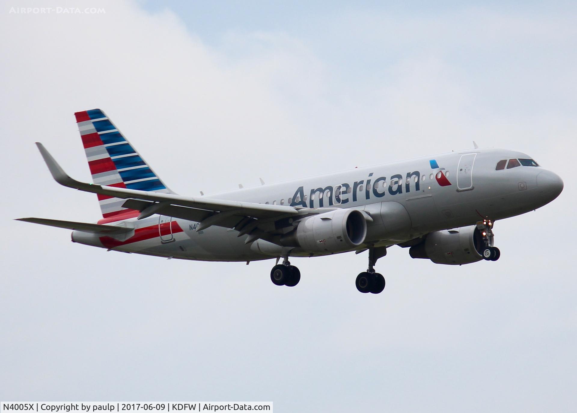N4005X, 2013 Airbus A319-115 C/N 5753, At DFW.