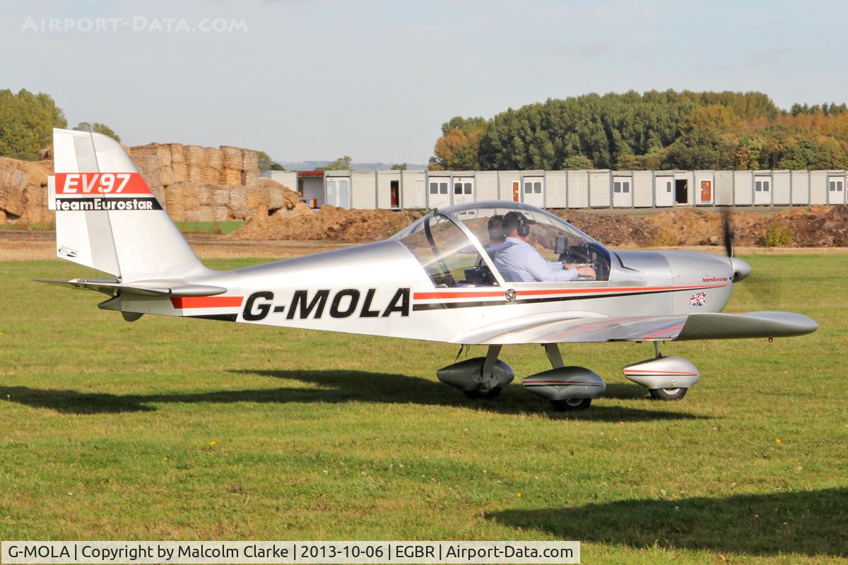 G-MOLA, 2012 Cosmik EV-97 TeamEurostar UK C/N 3937, Cosmik EV-97 TeamEurostar UK at Breighton Airfield's Hibernation Fly-In. October 6th 2013.