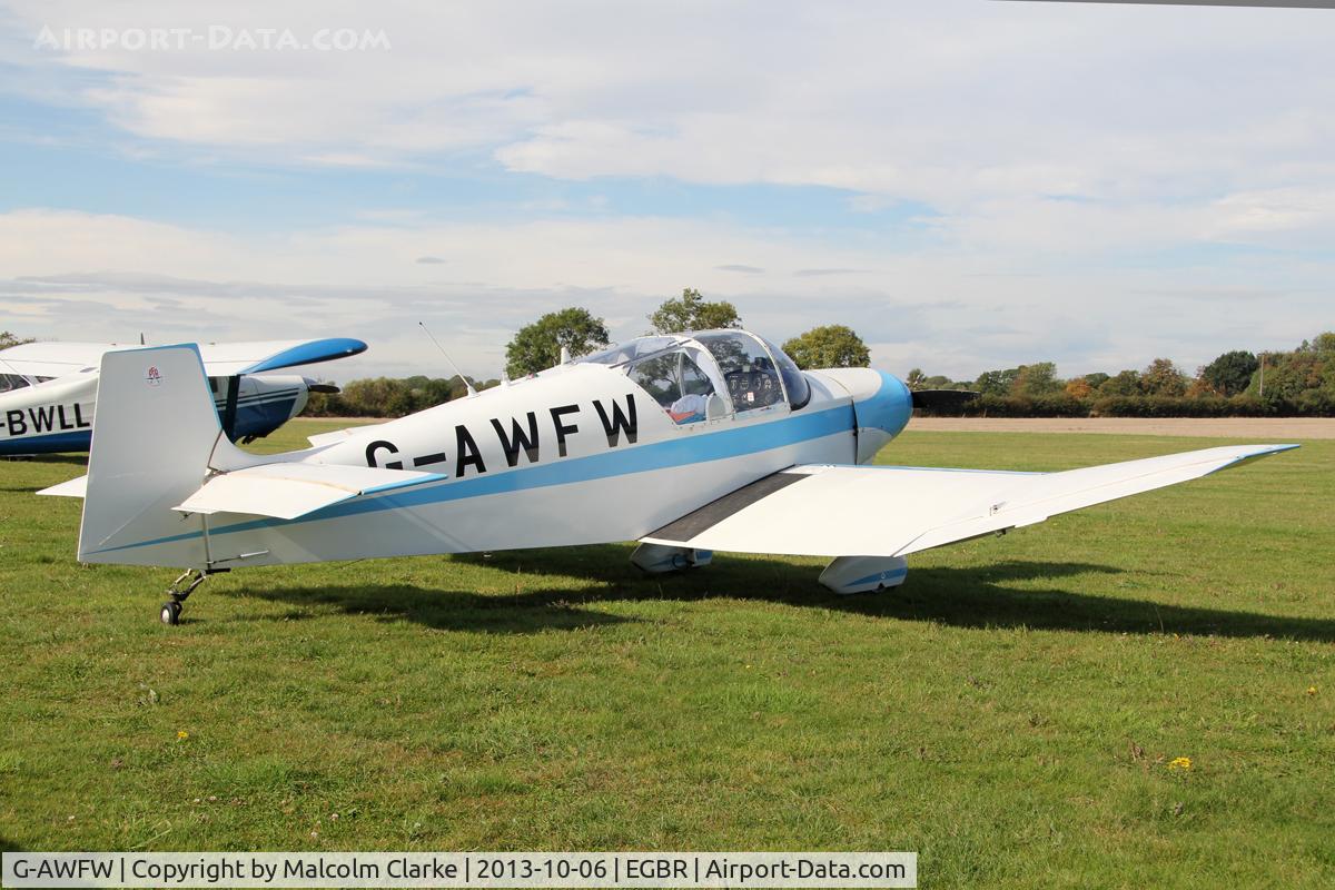 G-AWFW, 1957 SAN Jodel D-117 C/N 599, SAN Jodel D-117 at Breighton Airfield's Hibernation Fly-In. October 6th 2013.
