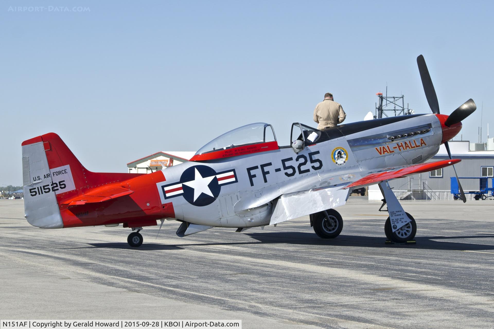 N151AF, 1945 North American P-51D Mustang C/N 45-11525, Parked on the north GA ramp.