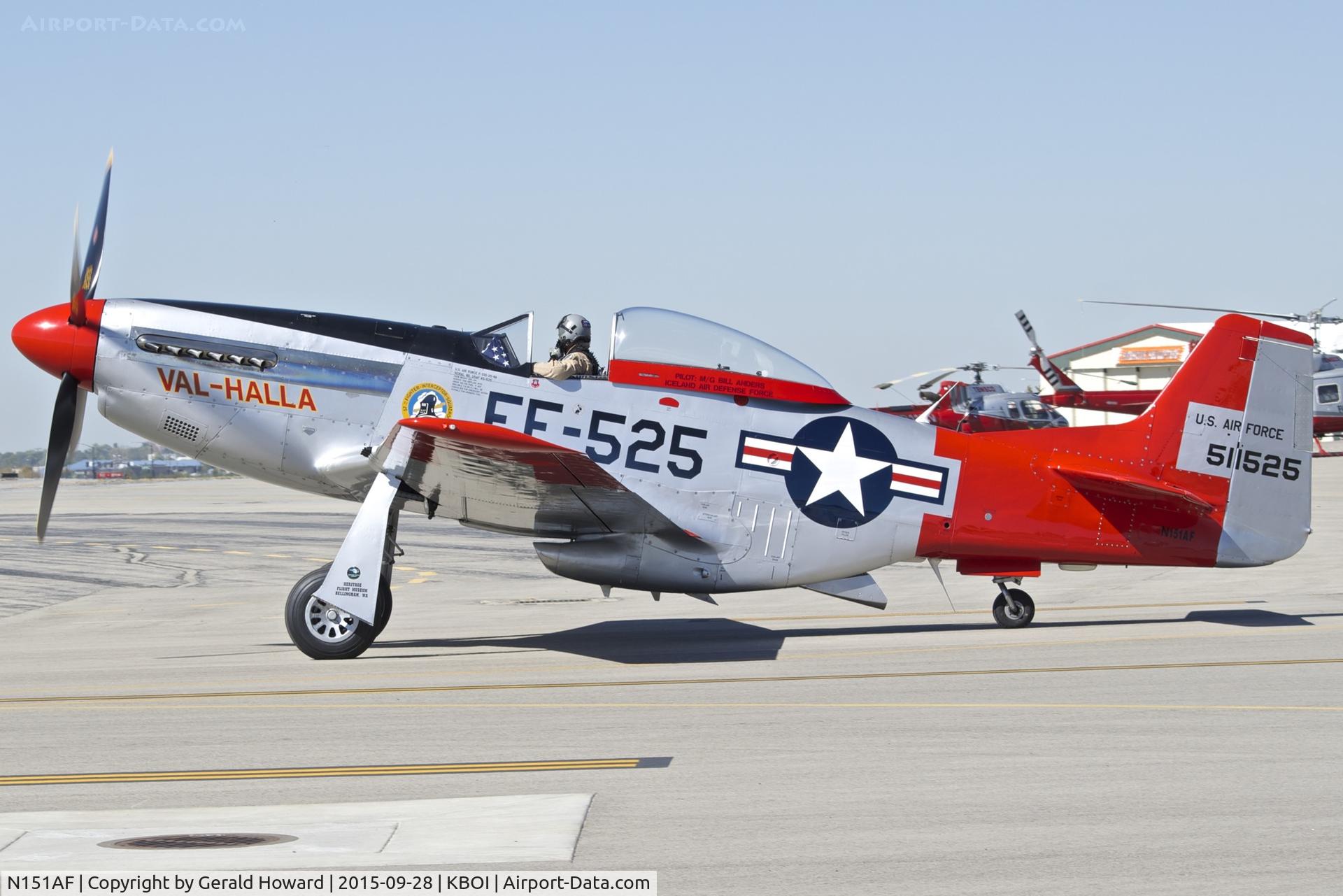 N151AF, 1945 North American P-51D Mustang C/N 45-11525, Taxiing to Alpha.