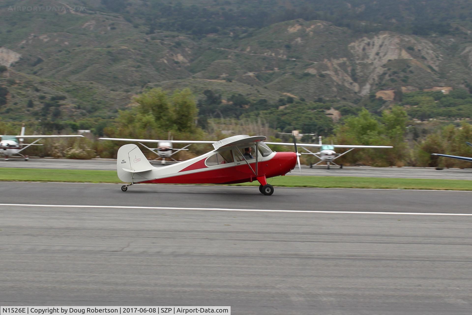 N1526E, 1946 Aeronca 7AC Champion C/N 7AC-5089, 1946 Aeronca 7AC CHAMPION, Continental A&C65 65 Hp, landing roll Rwy 22