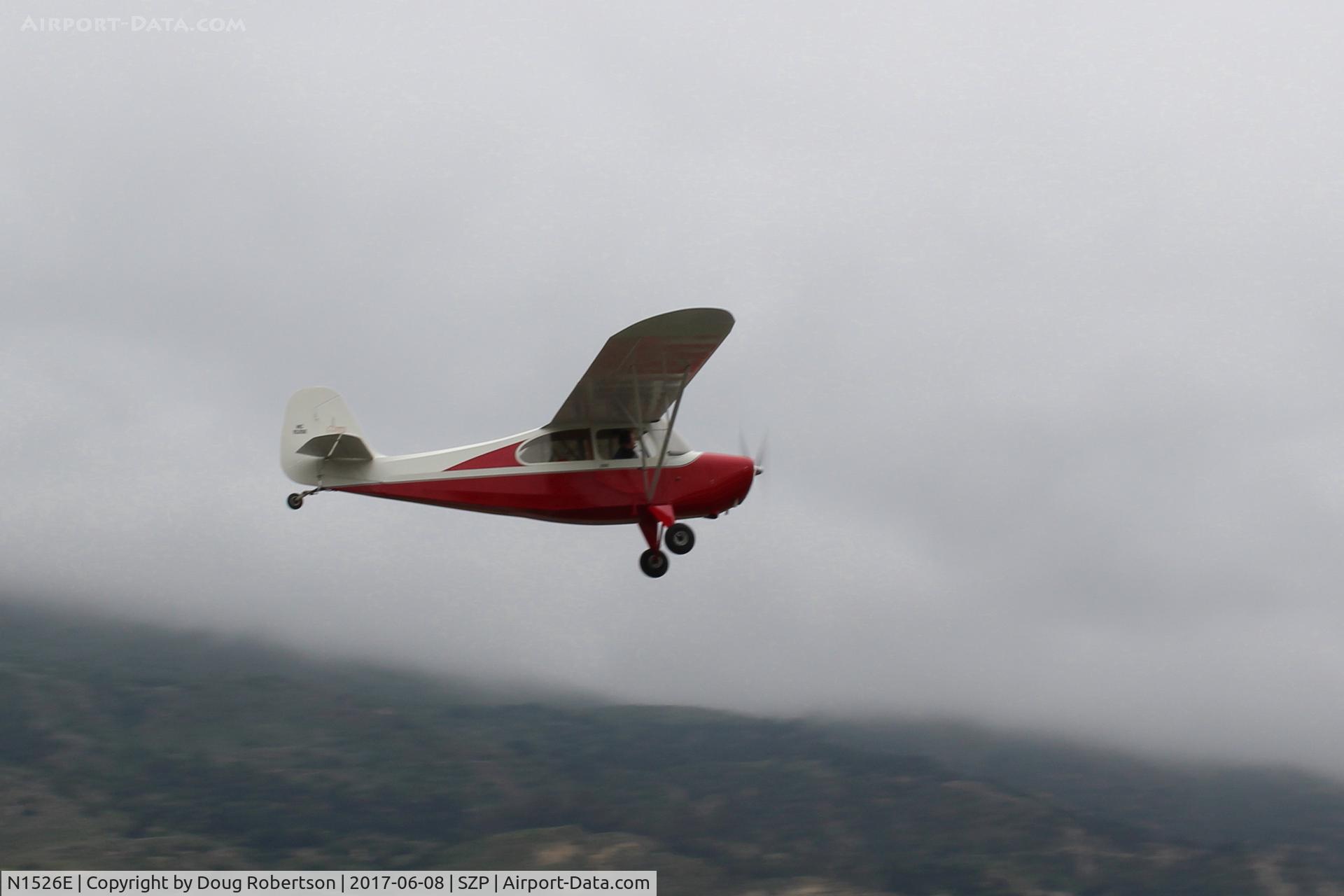 N1526E, 1946 Aeronca 7AC Champion C/N 7AC-5089, 1946 Aeronca 7AC CHAMPION, Continental A&C65 65 Hp, on final Rwy 22, cloudy, but flyable morning