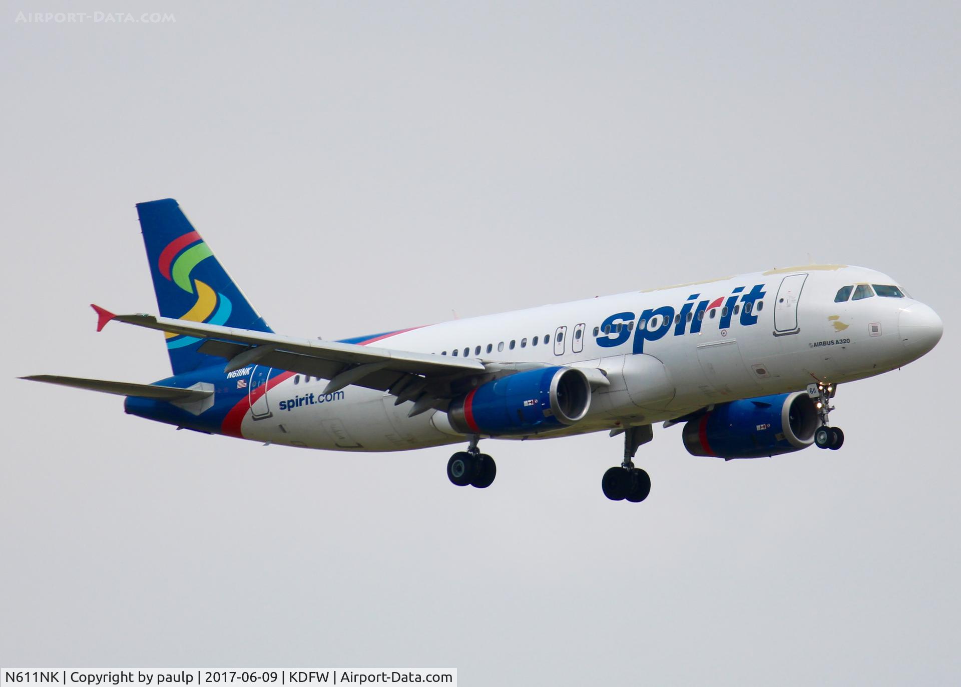 N611NK, 2011 Airbus A320-232 C/N 4996, At DFW.