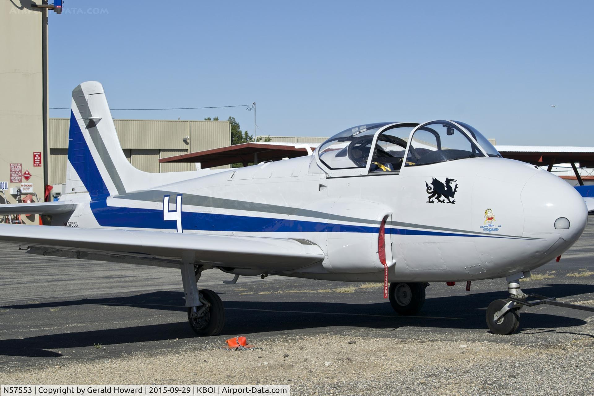 N57553, 1961 Hunting P-84 Jet Provost T.3A C/N PAC/W/11808, Parked on the south GA ramp.
