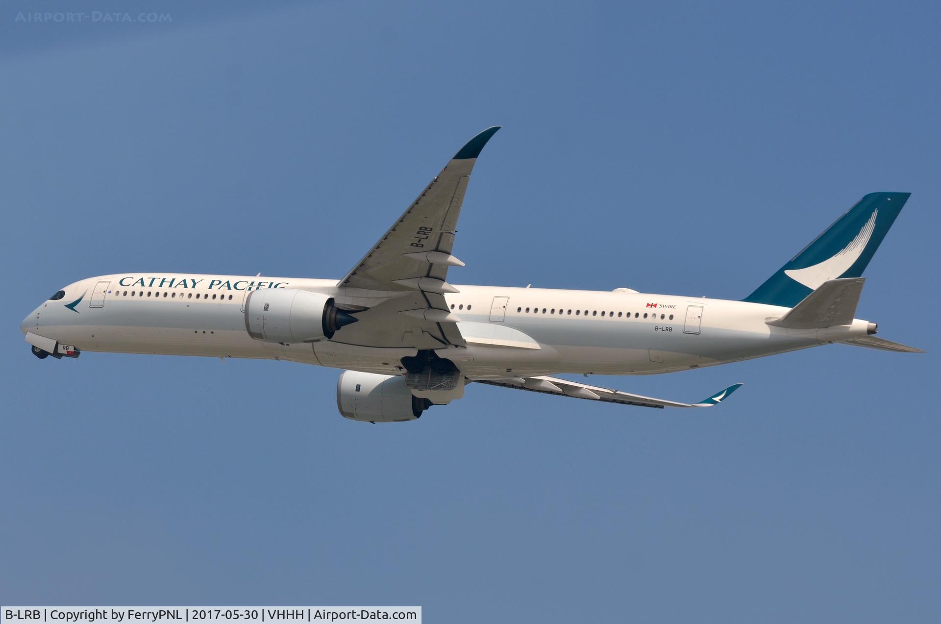 B-LRB, 2016 Airbus A350-941 C/N 032, Cathay A359 departing HKG
